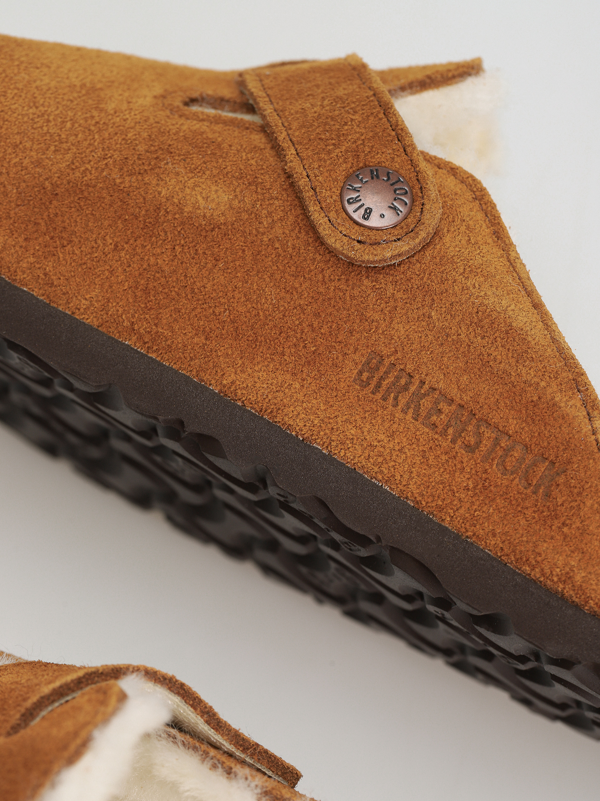 Șlapi Birkenstock Boston Suede Leather Narrow Wmn (mink)