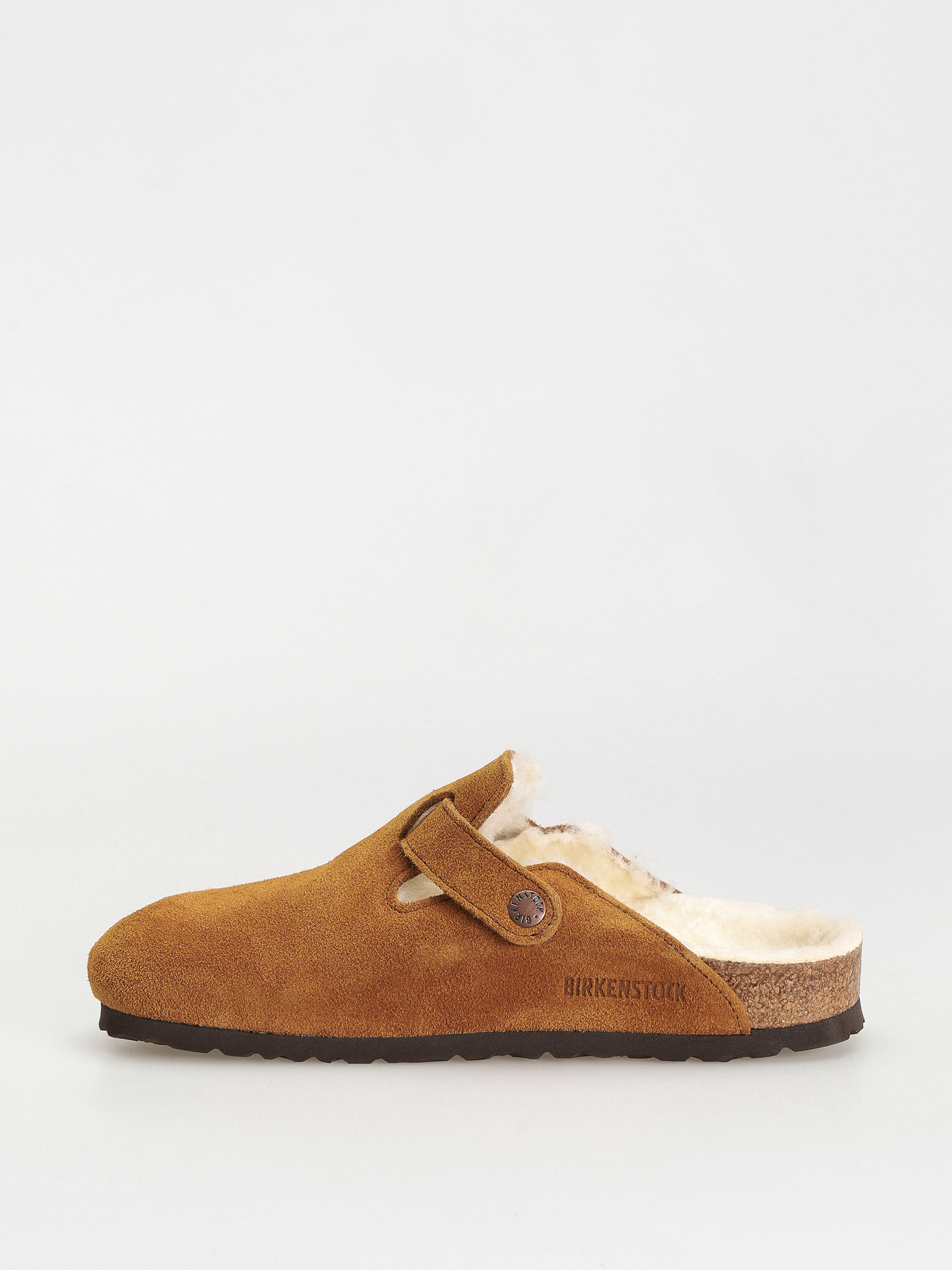 Șlapi Birkenstock Boston Suede Leather Narrow Wmn (mink)