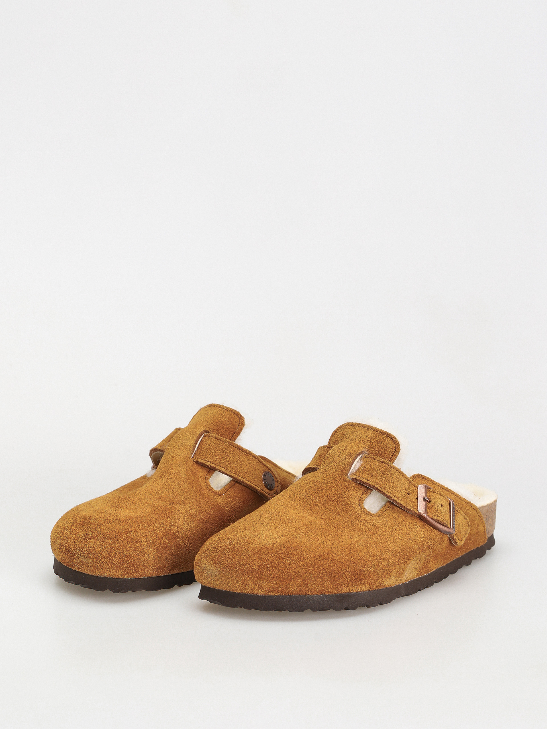 Șlapi Birkenstock Boston Suede Leather Narrow Wmn (mink)