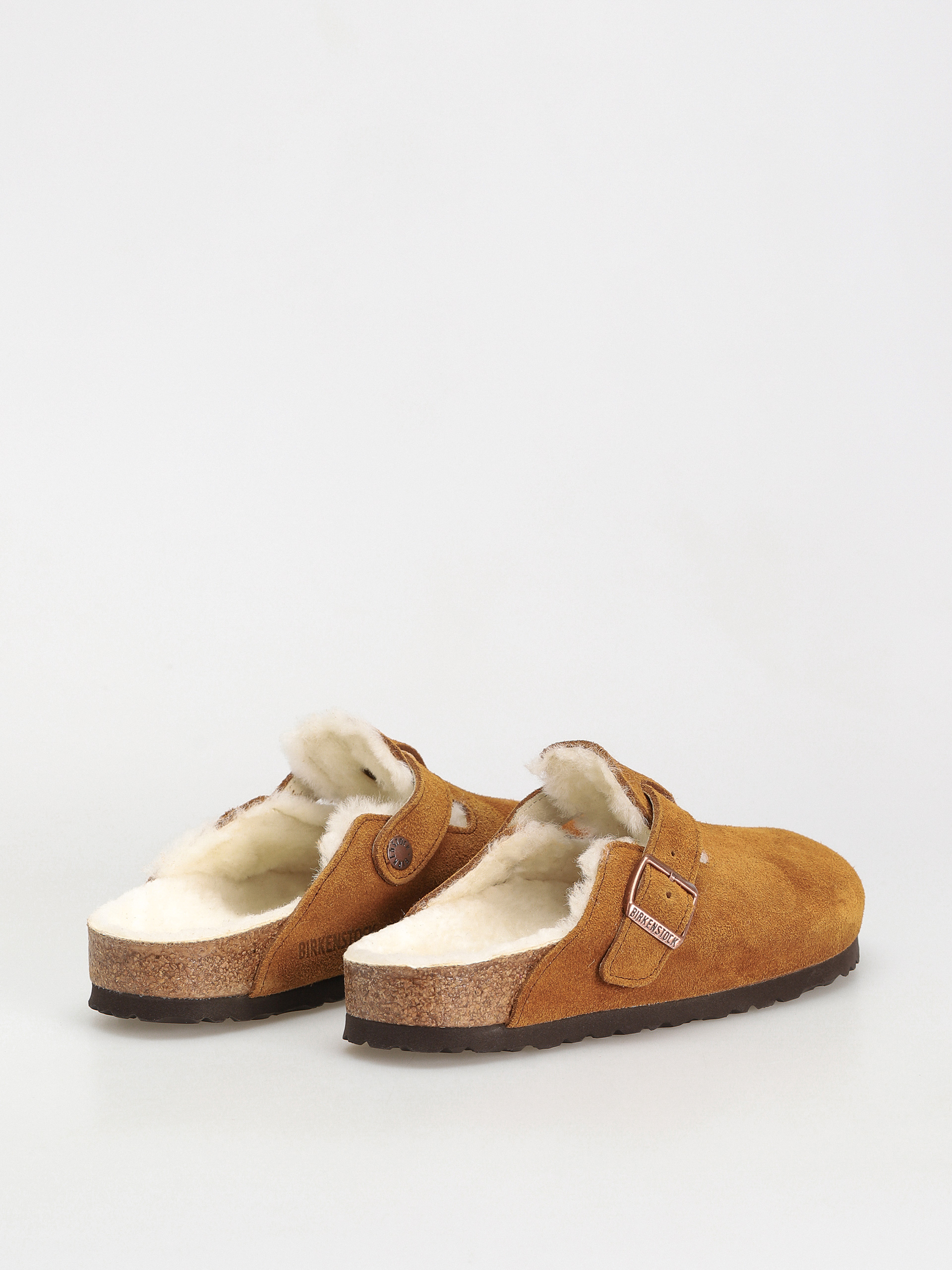 Șlapi Birkenstock Boston Suede Leather Narrow Wmn (mink)