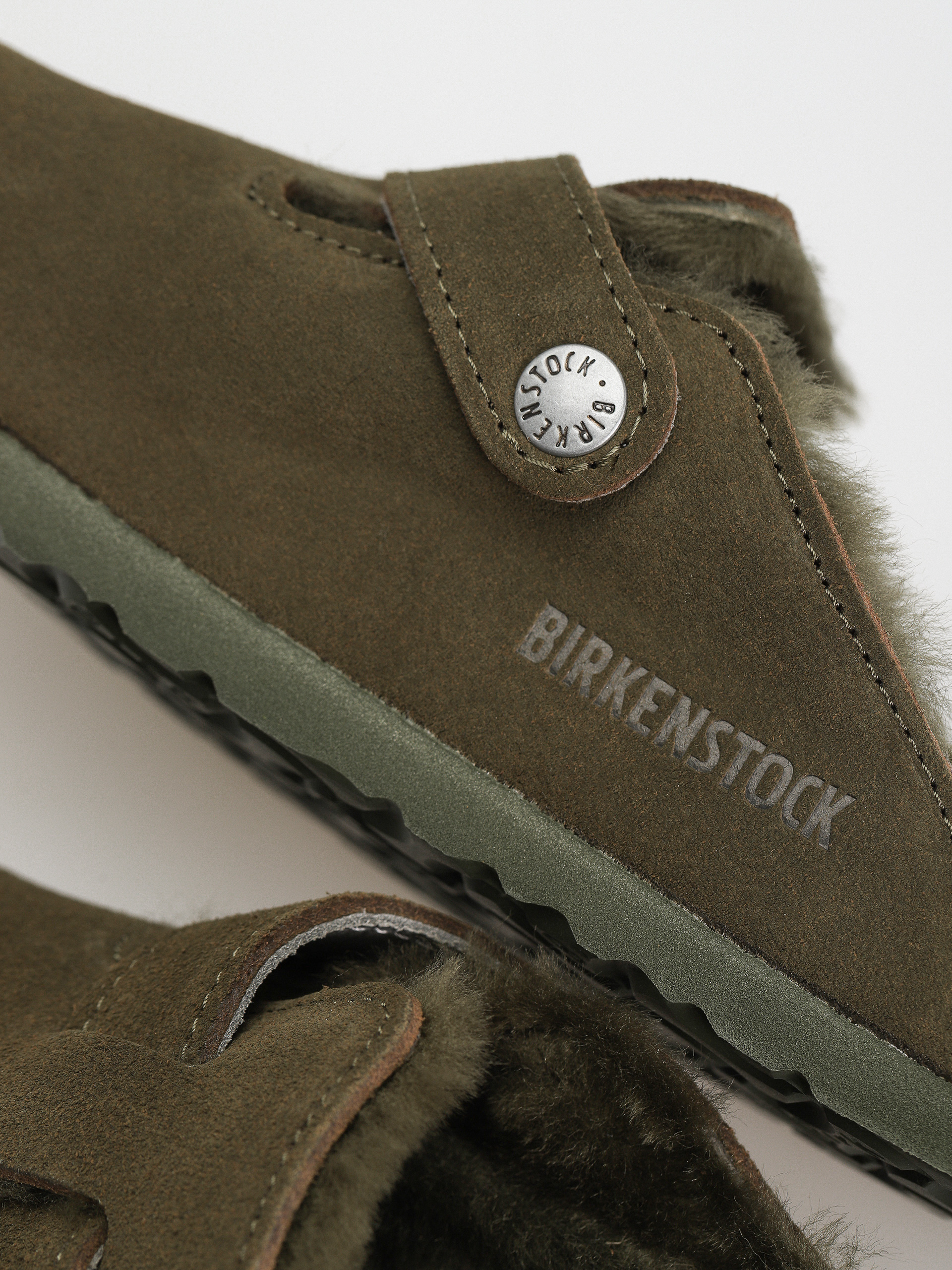 Șlapi Birkenstock Boston Suede Leather Narrow Wmn (thyme)