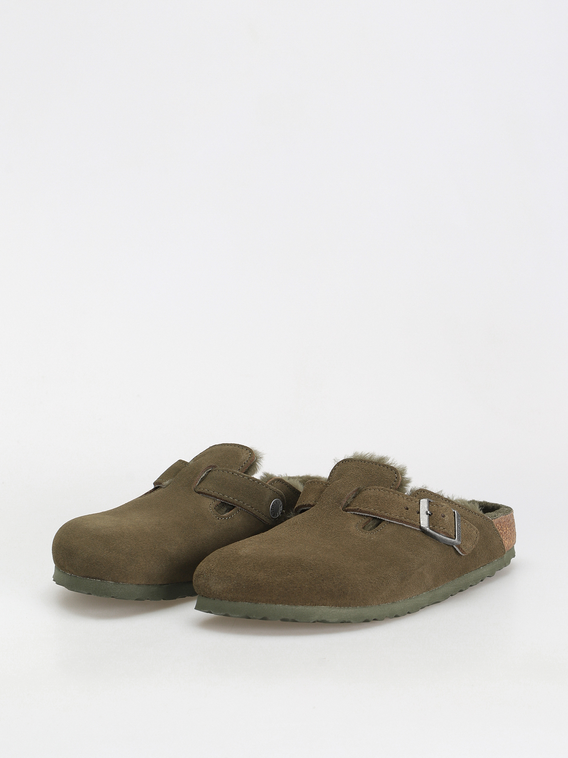 Șlapi Birkenstock Boston Suede Leather Narrow Wmn (thyme)