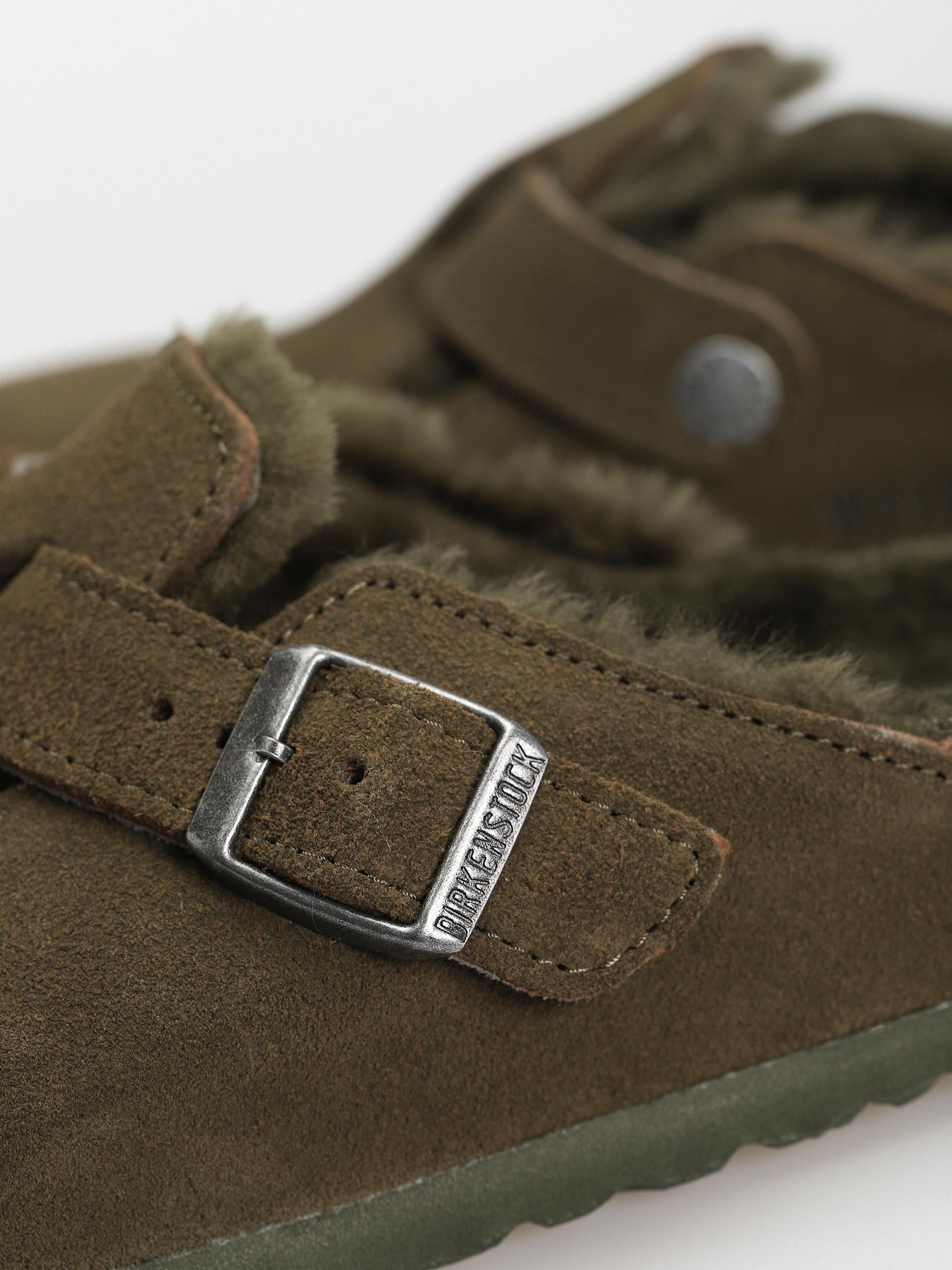 Șlapi Birkenstock Boston Suede Leather Narrow Wmn (thyme)