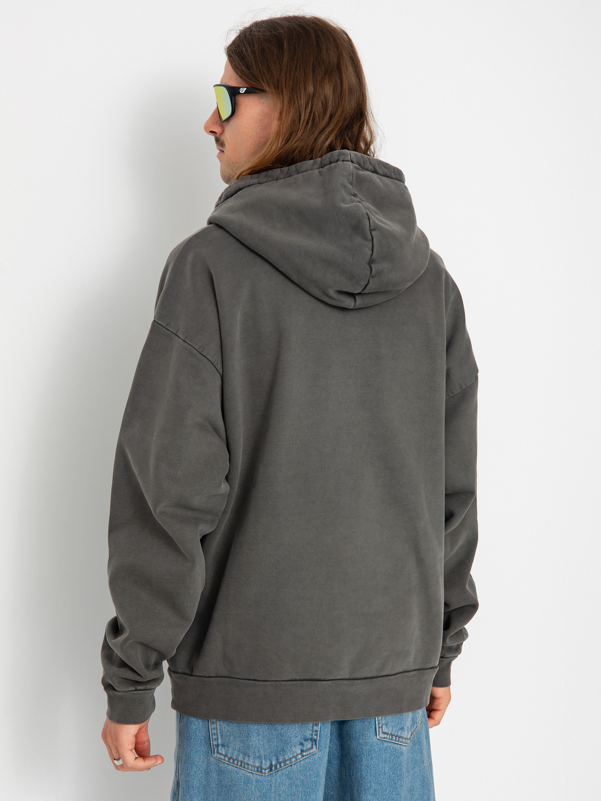 Hanorac cu glugă OBEY Lowercase Pigment HD (pigment digital black)