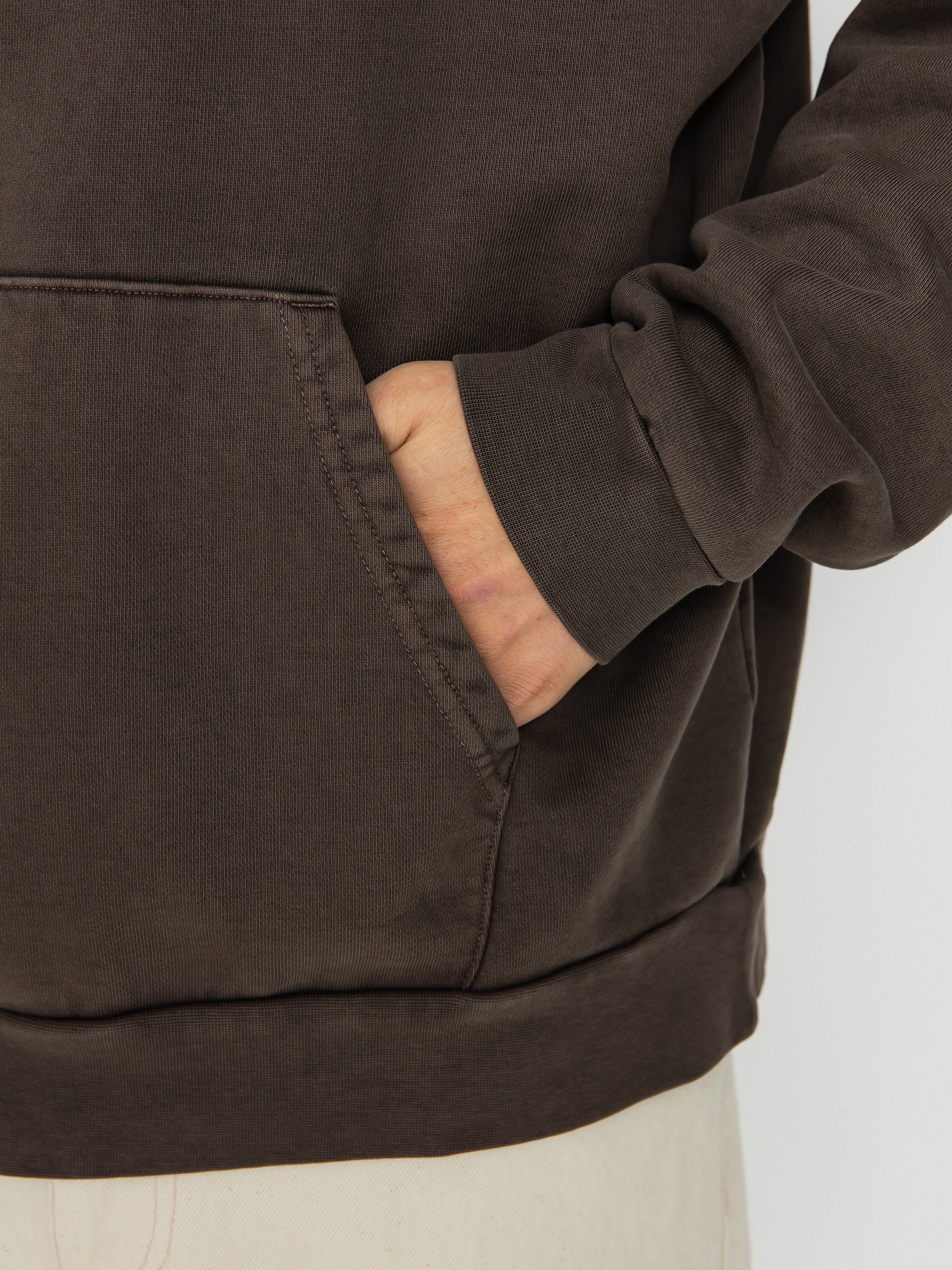 Hanorac cu glugă OBEY Lowercase Pigment HD (pigment java brown)