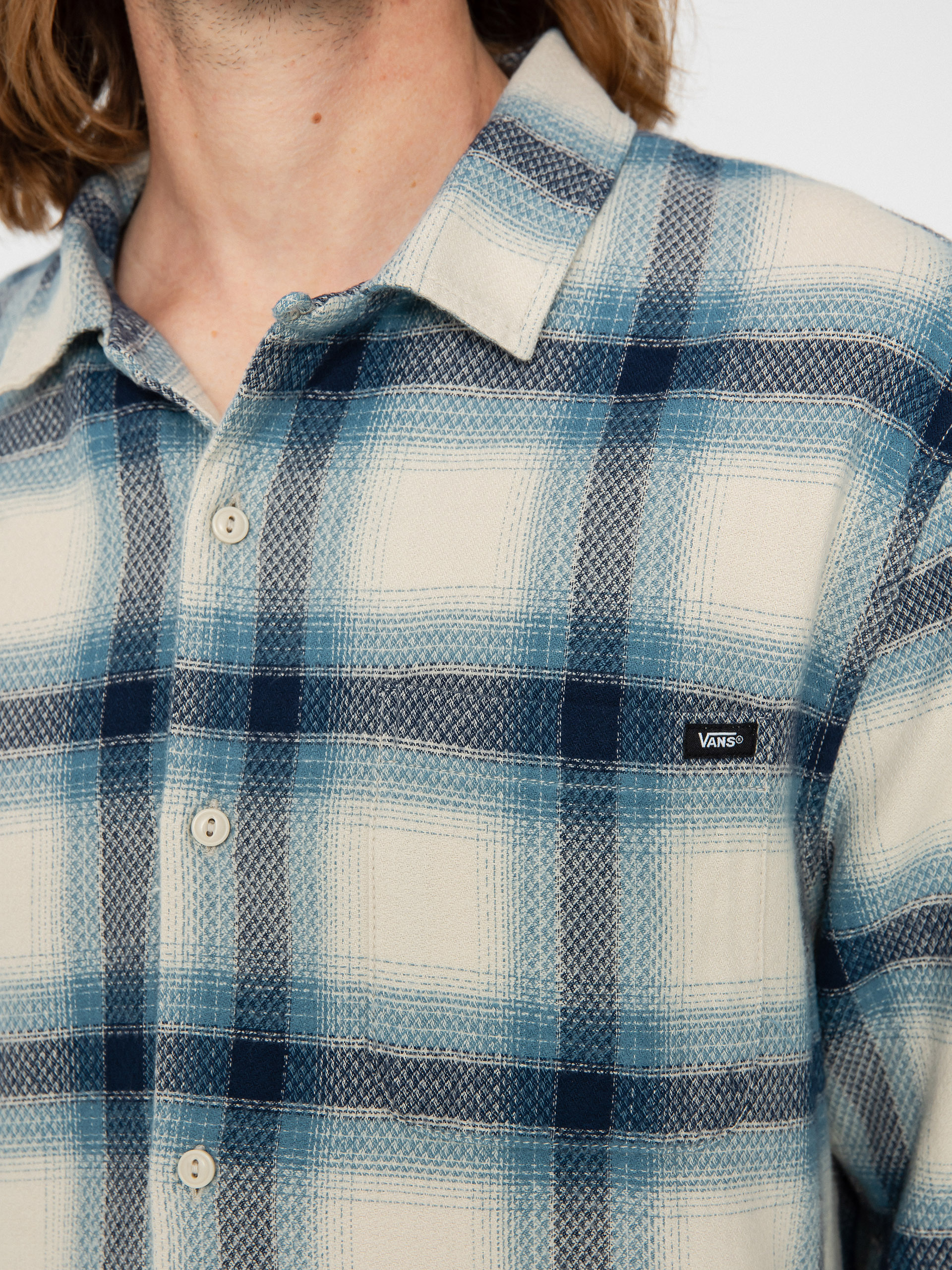 Cămașă Vans Krug Ls Woven (oatmeal/dress blues)