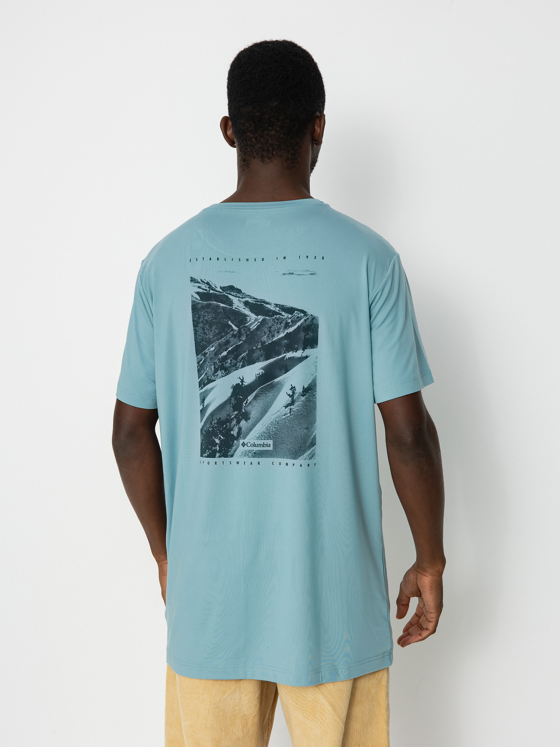 Tricou Columbia Tech Trail (stone blue/slopes)