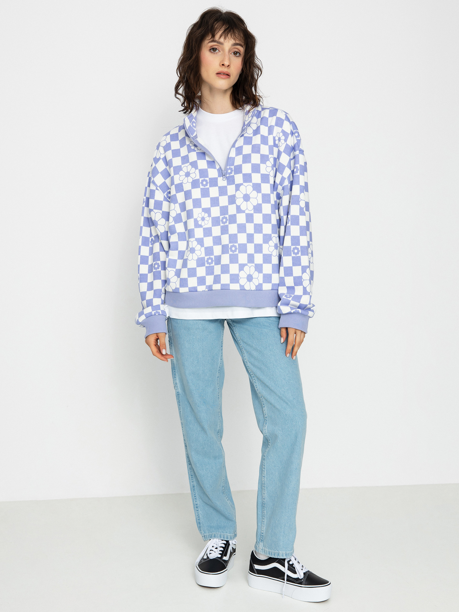 Hanorac Vans Fairlands Mock Neck Wmn (floral checkerboard sweet lavender)