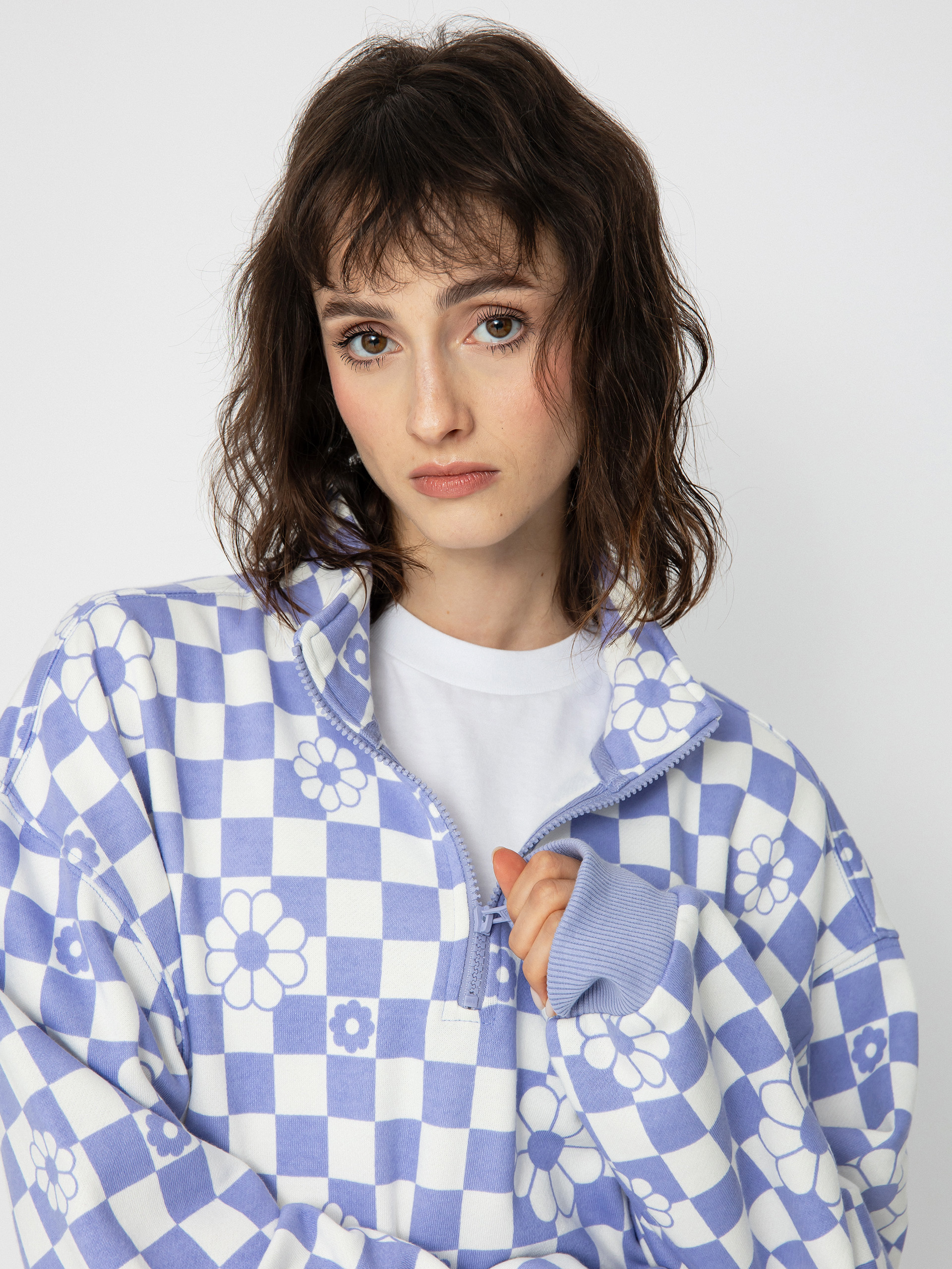 Hanorac Vans Fairlands Mock Neck Wmn (floral checkerboard sweet lavender)