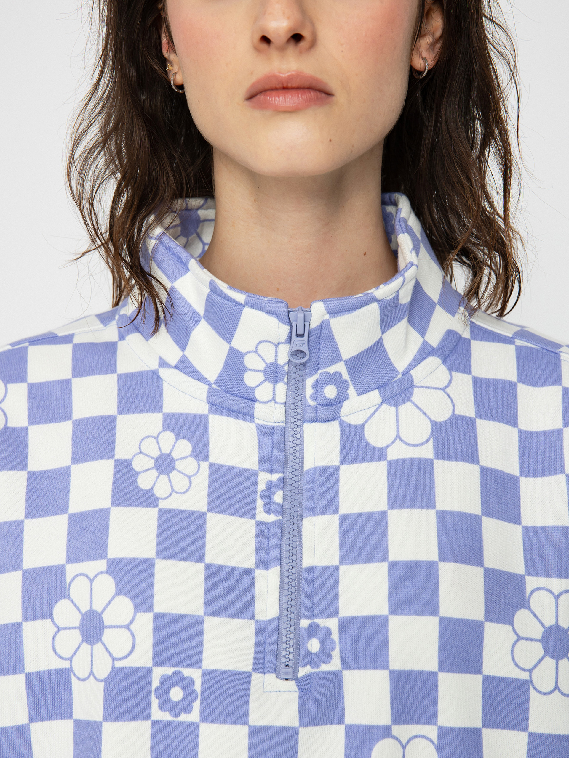 Hanorac Vans Fairlands Mock Neck Wmn (floral checkerboard sweet lavender)