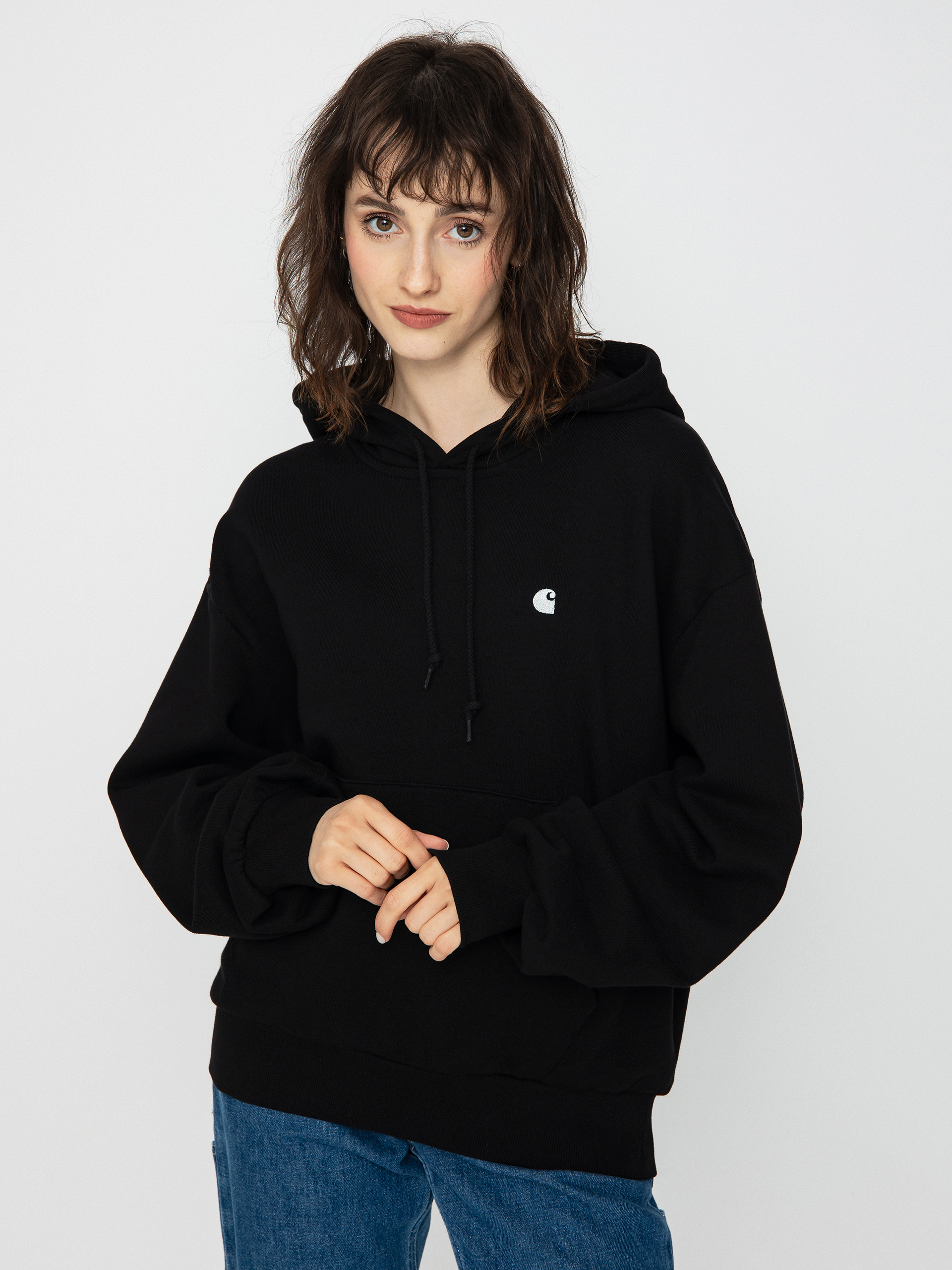 Hanorac cu glugă Carhartt WIP Casey HD Wmn (black/silver)