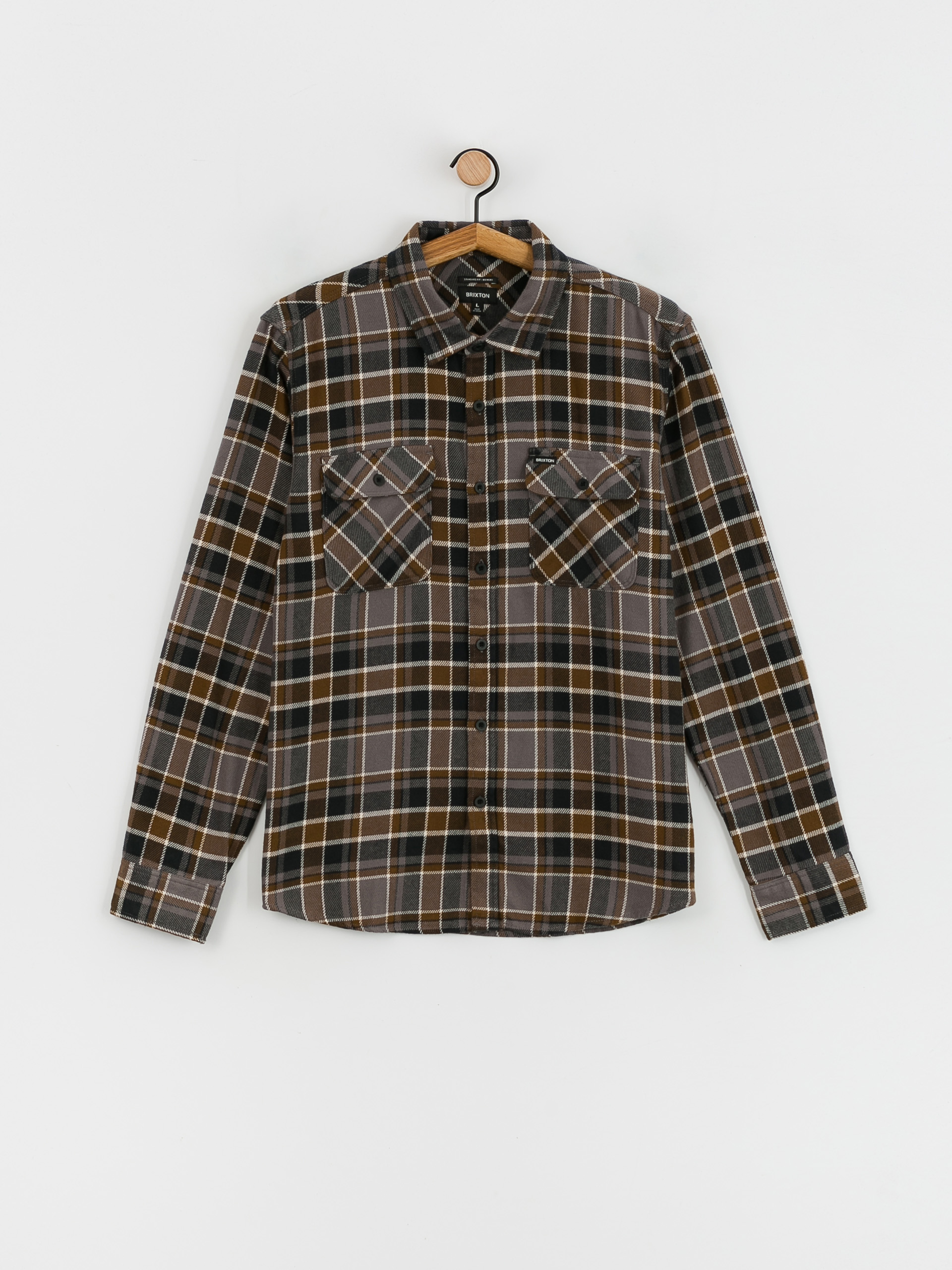 Cămașă Brixton Bowery Flannel Ls (black/desert palm/beige)