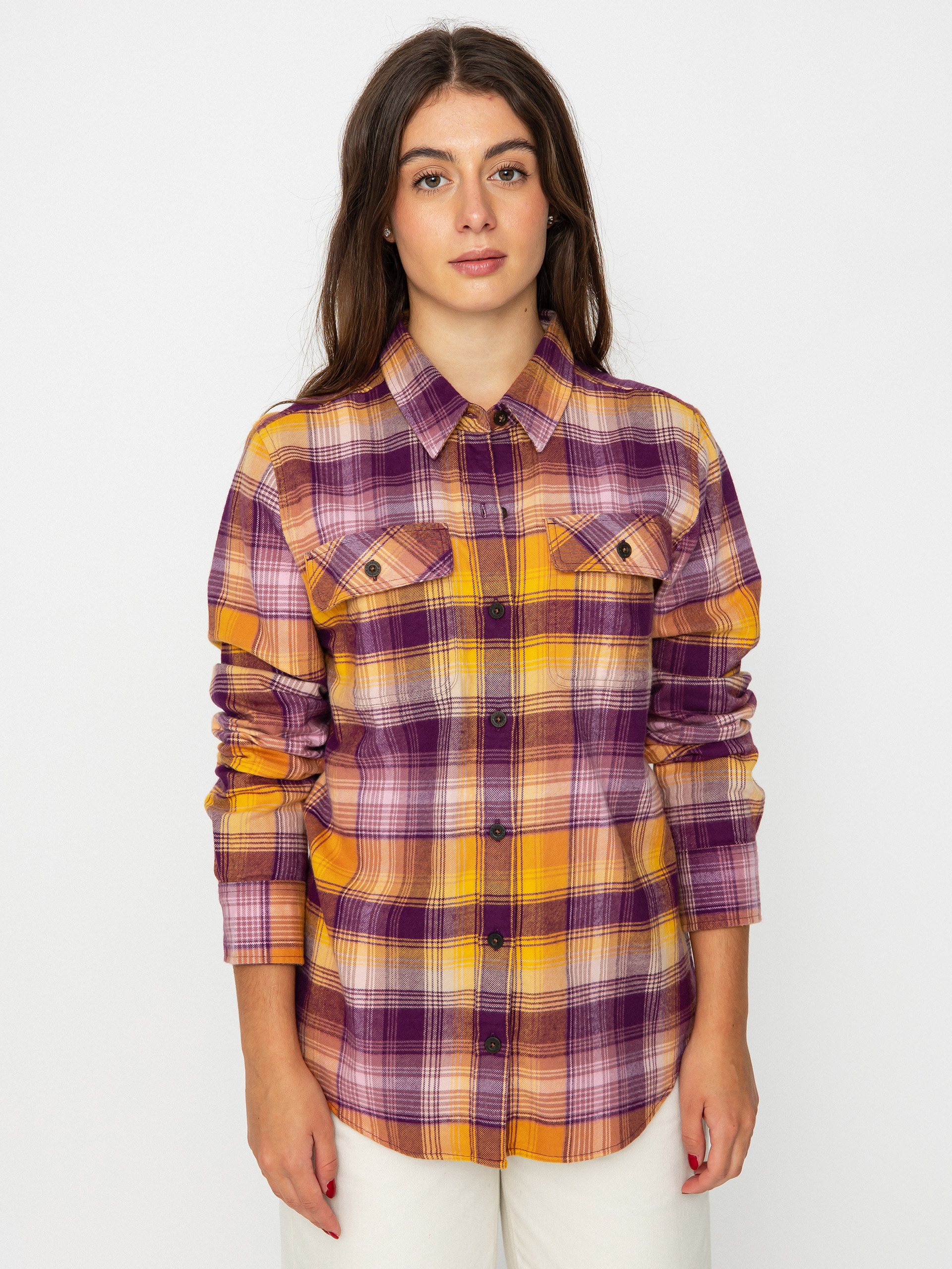 Cămașă Patagonia Organic Cotton MW Fjord Flannel Wmn (sun rays/night plum)