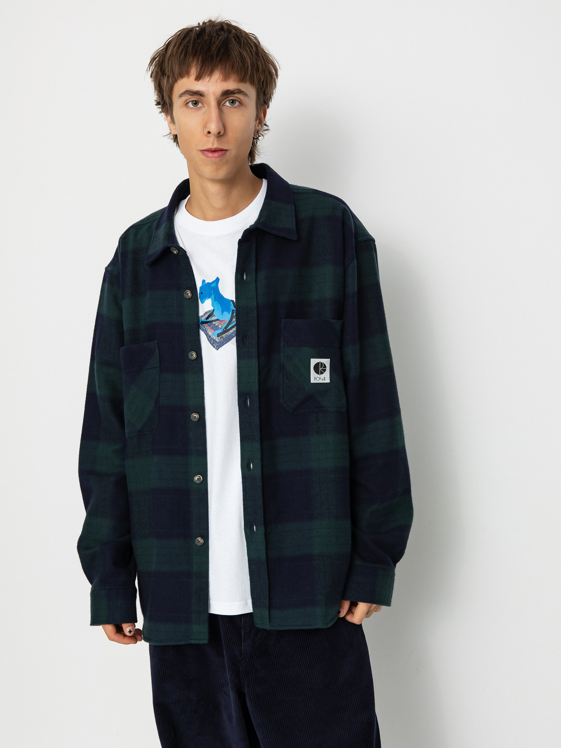 Cămașă Polar Skate Mike Flannel (navy/teal)