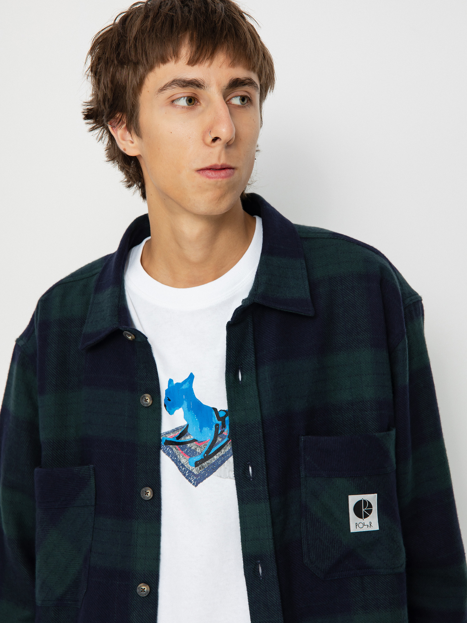 Cămașă Polar Skate Mike Flannel (navy/teal)
