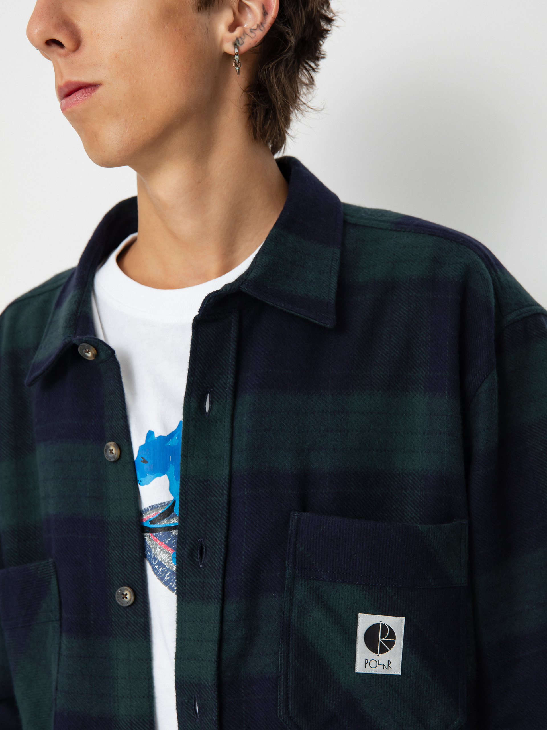 Cămașă Polar Skate Mike Flannel (navy/teal)