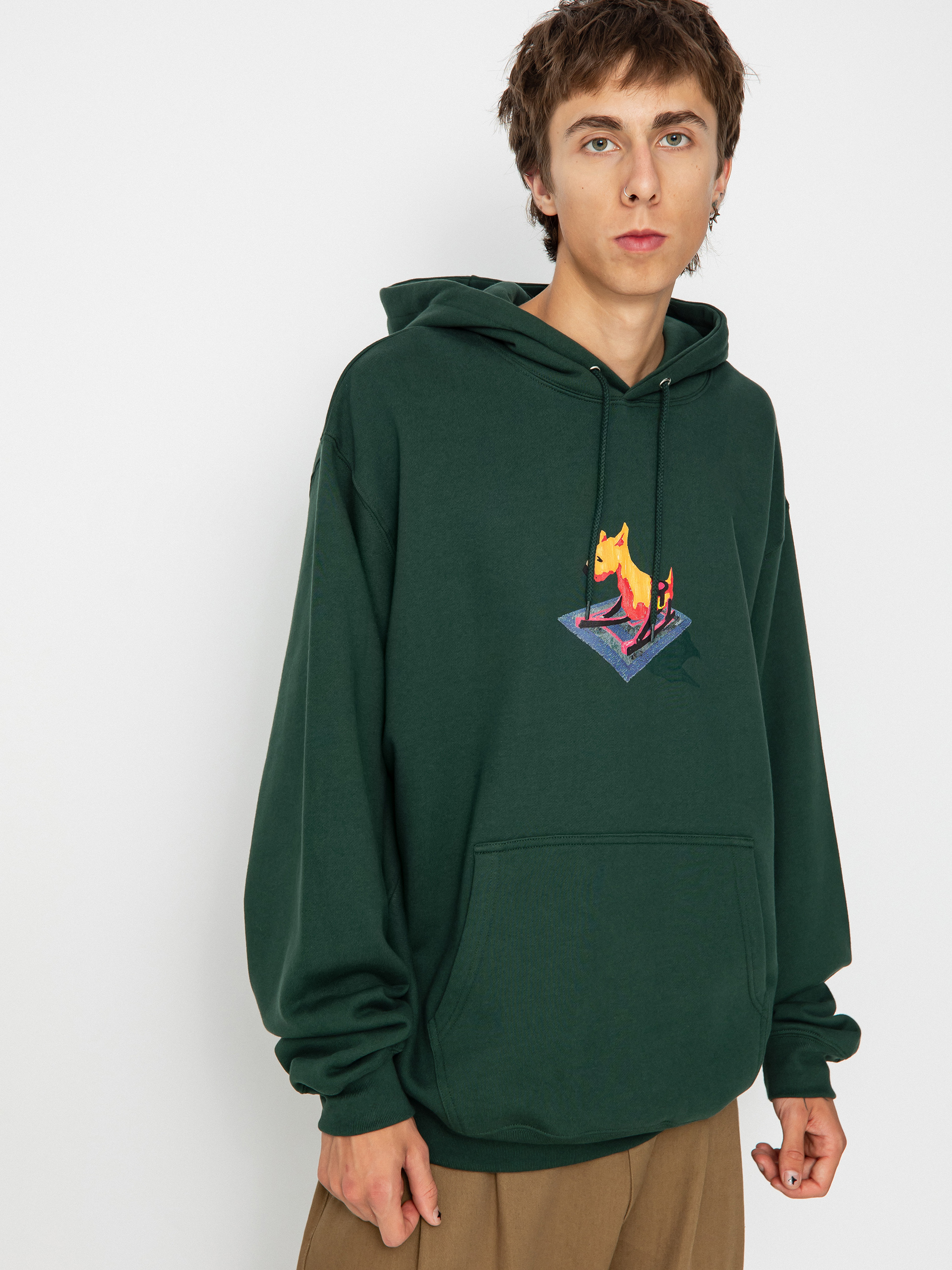 Hanorac cu glugă Polar Skate Dave Dog HD (dark green)