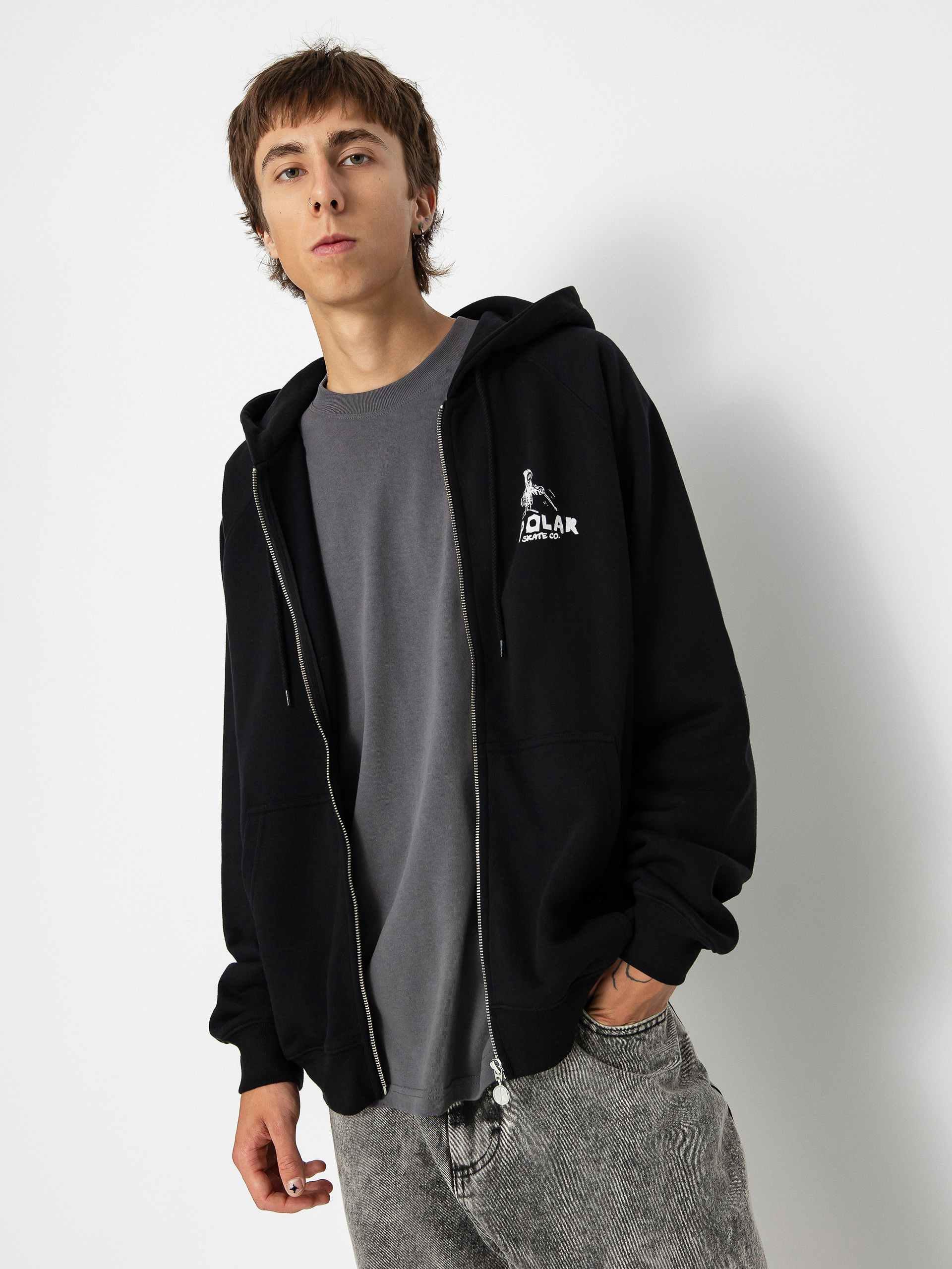 Hanorac cu glugă Polar Skate Default Reaper ZHD (black)