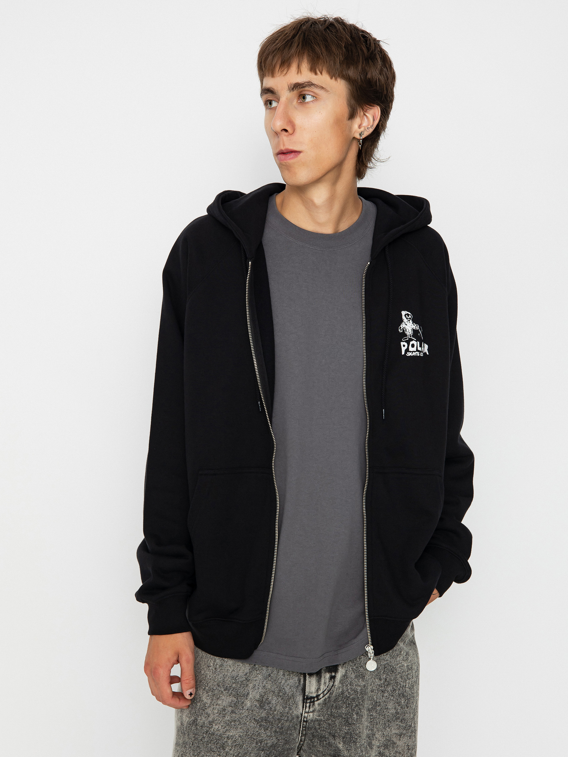 Hanorac cu glugă Polar Skate Default Reaper ZHD (black)