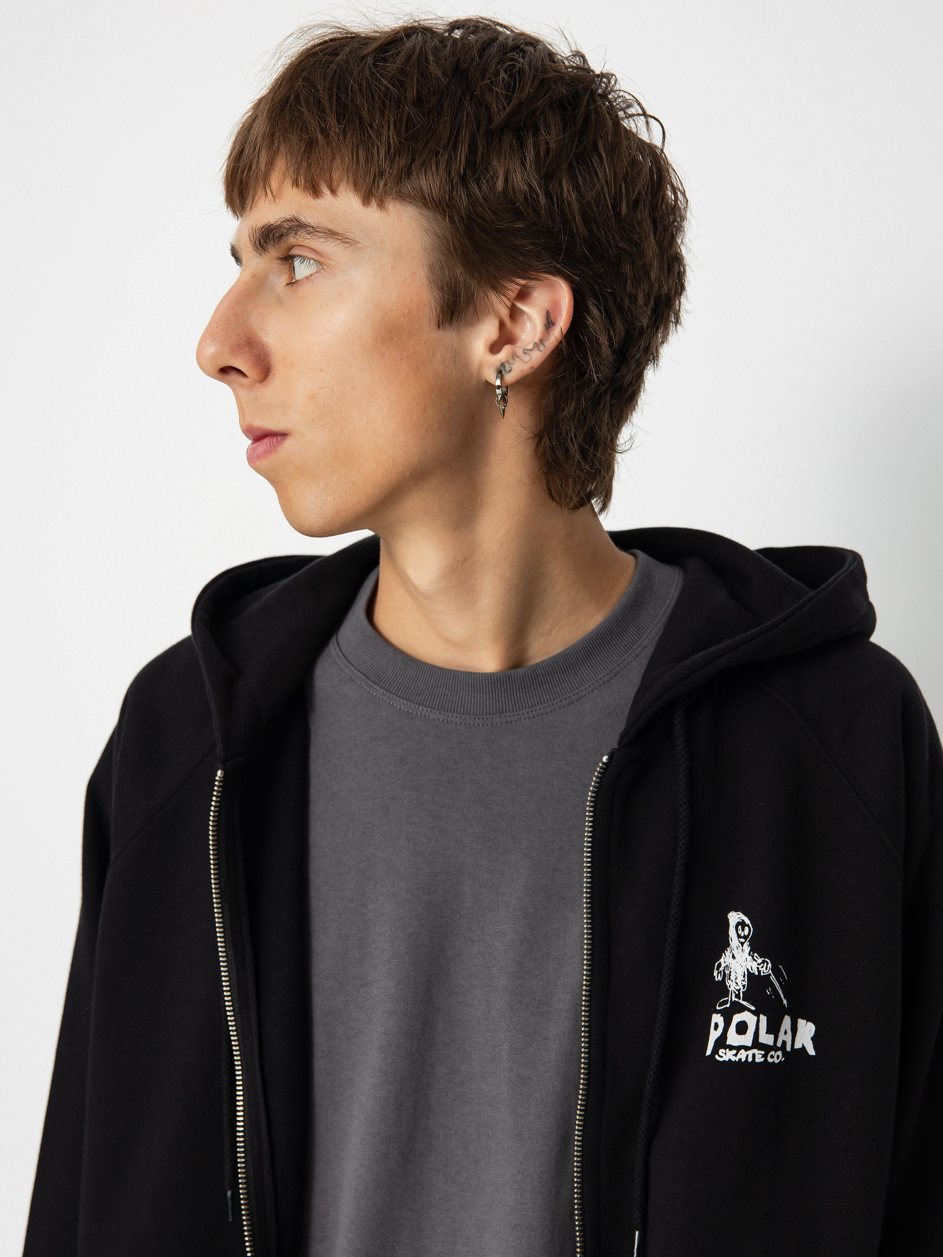 Hanorac cu glugă Polar Skate Default Reaper ZHD (black)