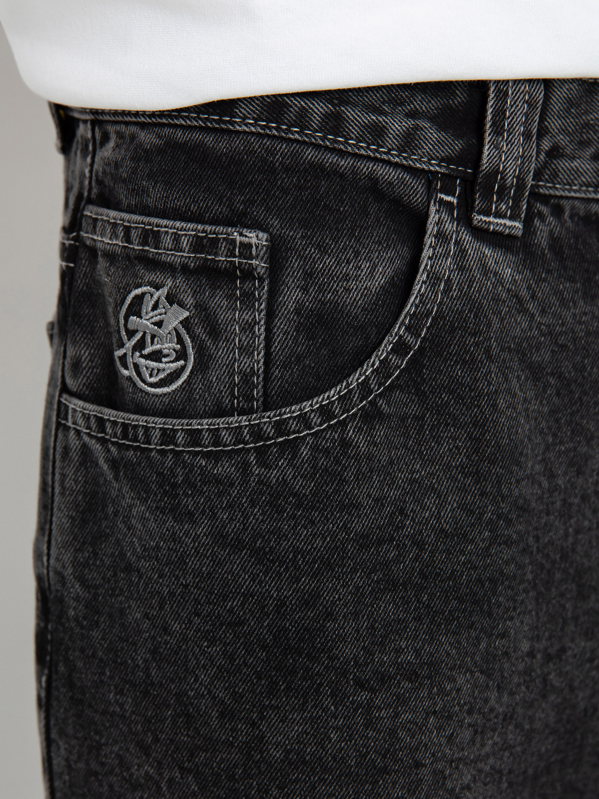 Pantaloni Polar Skate 93! Denim (silver black)