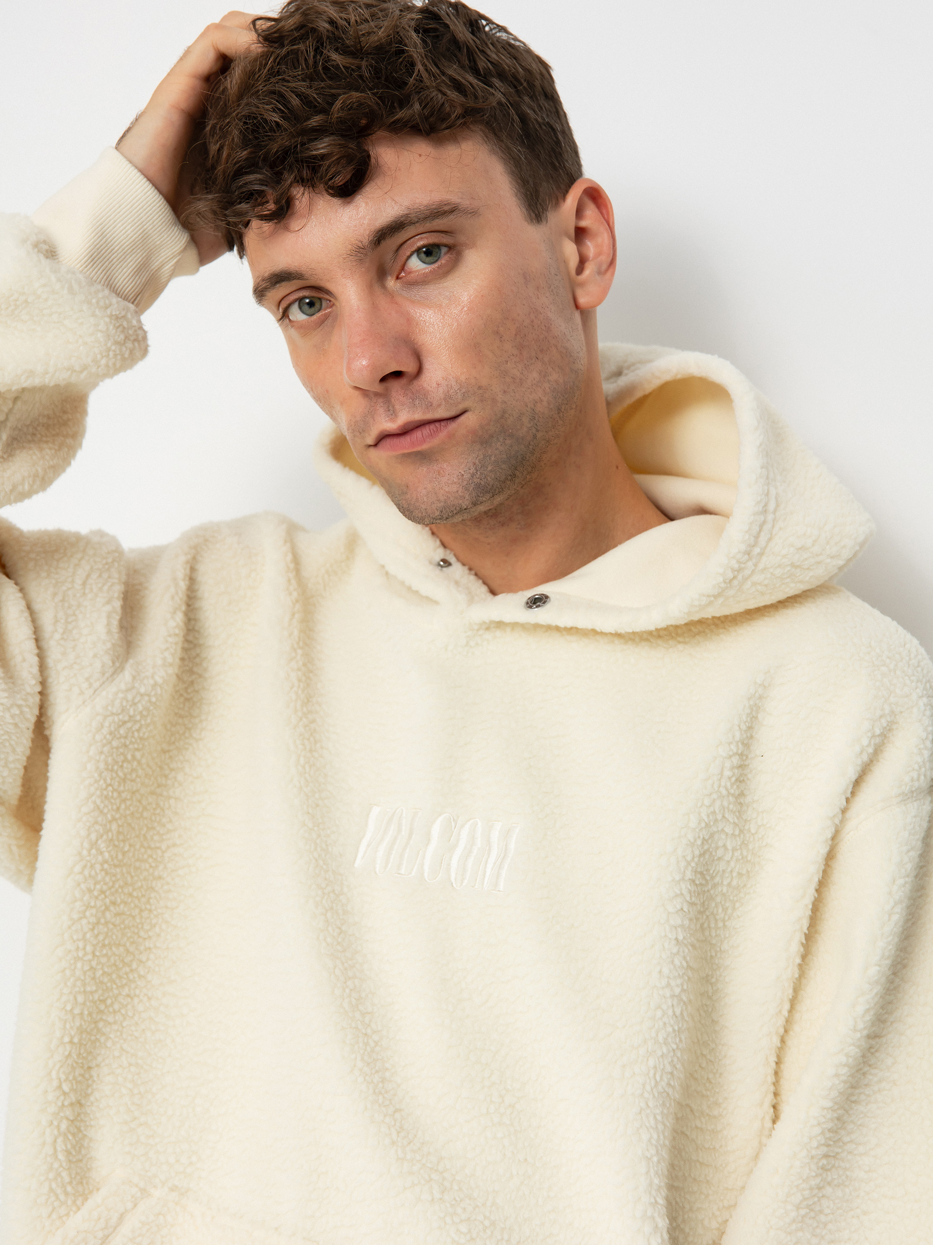 Hanorac cu glugă Volcom Iso91 HD (dirty white)