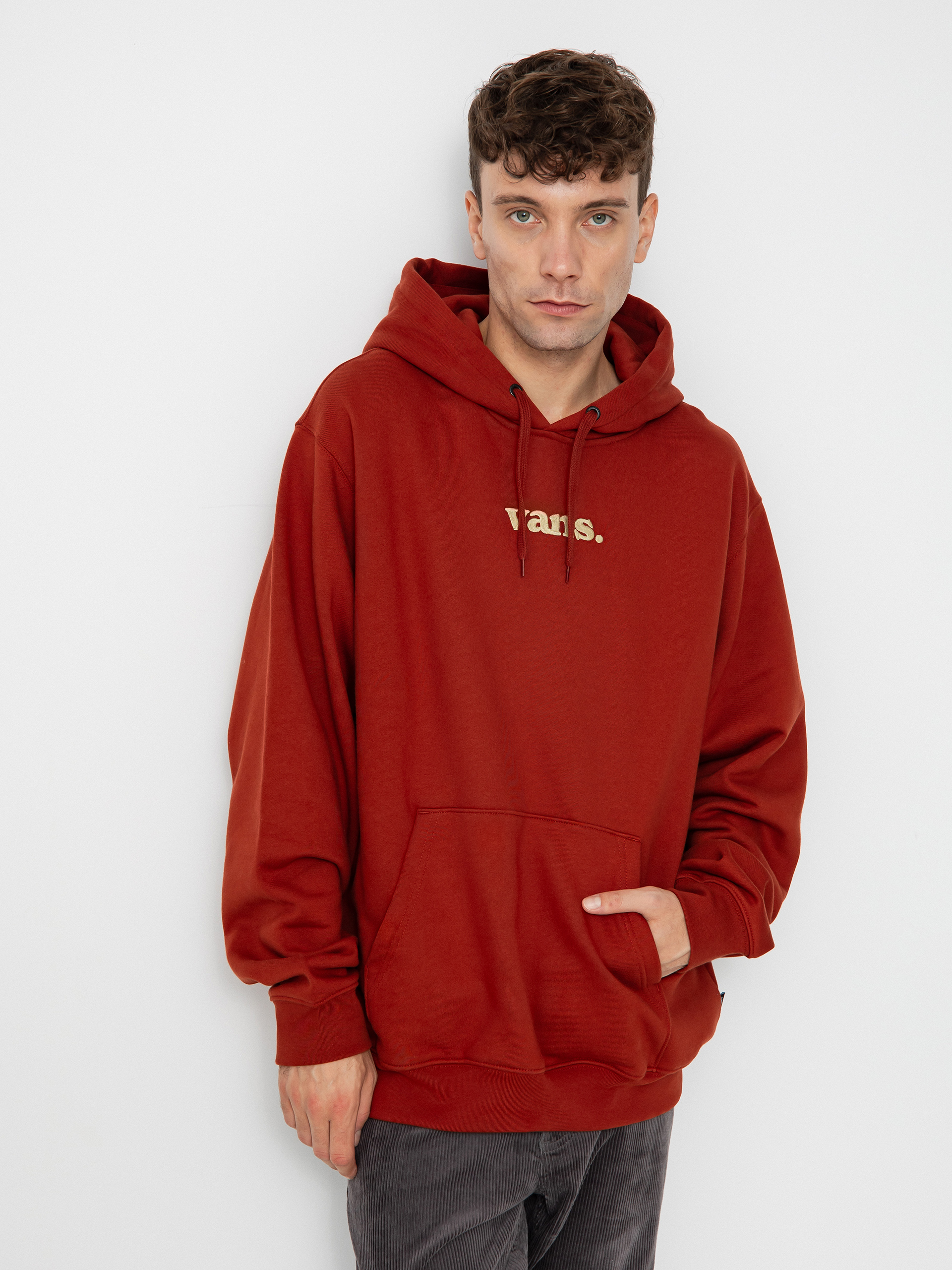 Hanorac cu glugă Vans Lowered Loose HD (burnt henna)