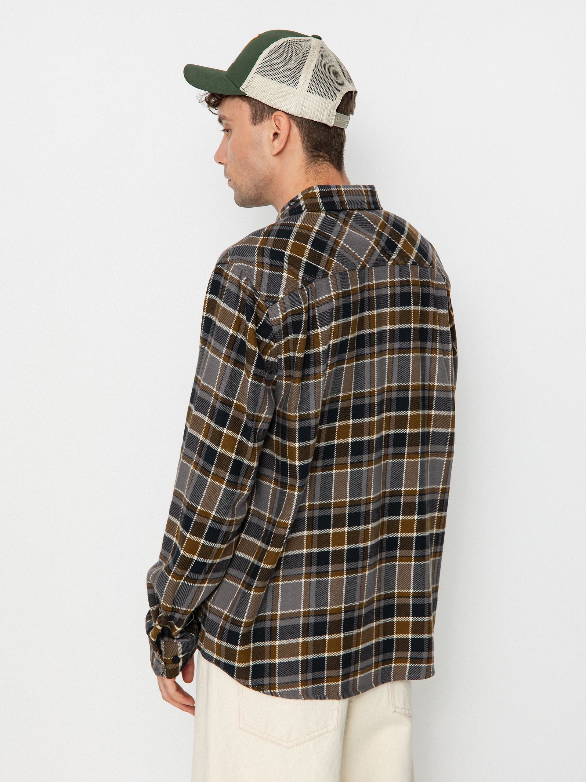 Cămașă Brixton Bowery Flannel Ls (black/desert palm/beige)
