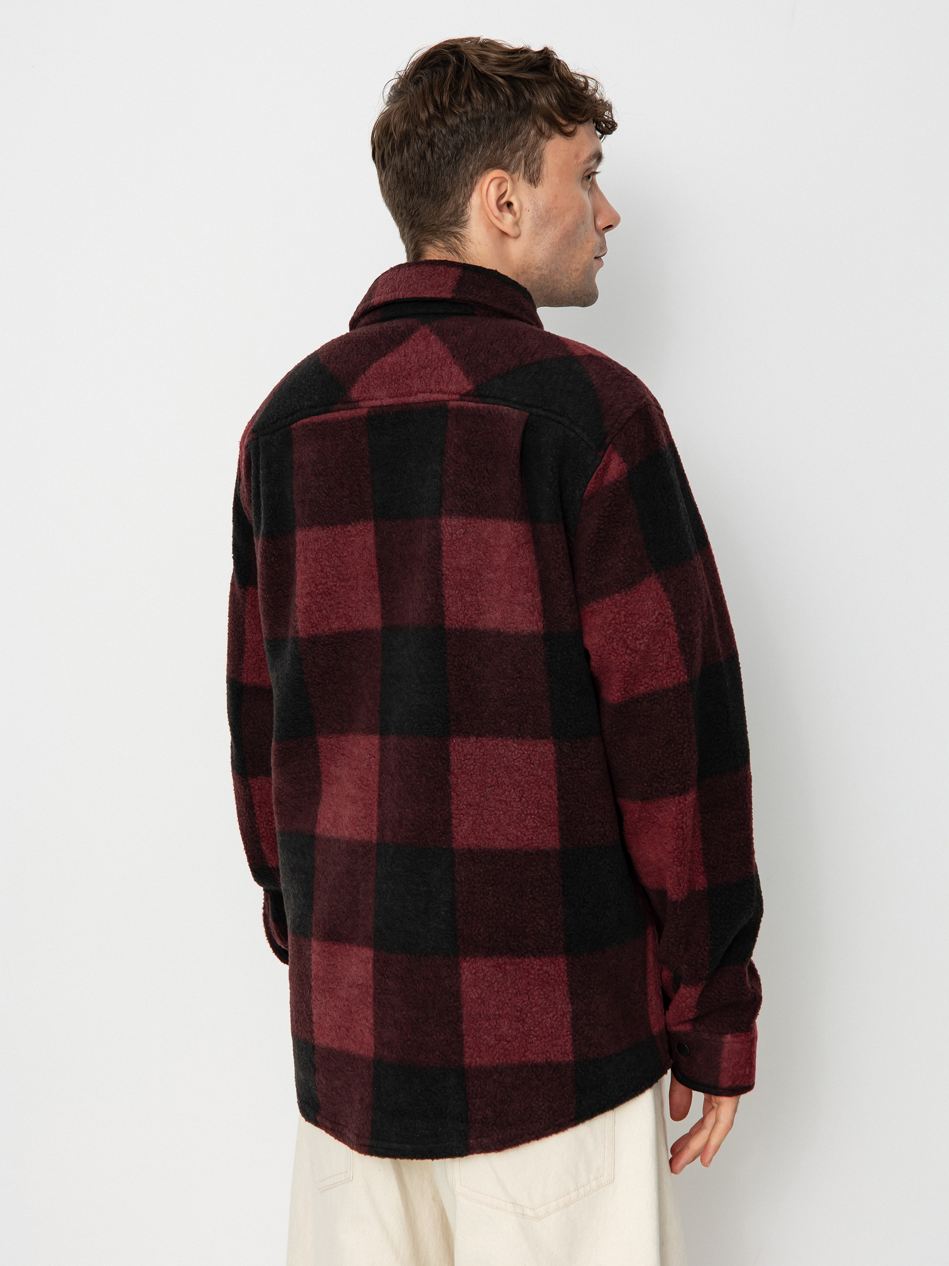 Cămașă Brixton Bowery Arctic Stretch Ls (dark burgundy/black)