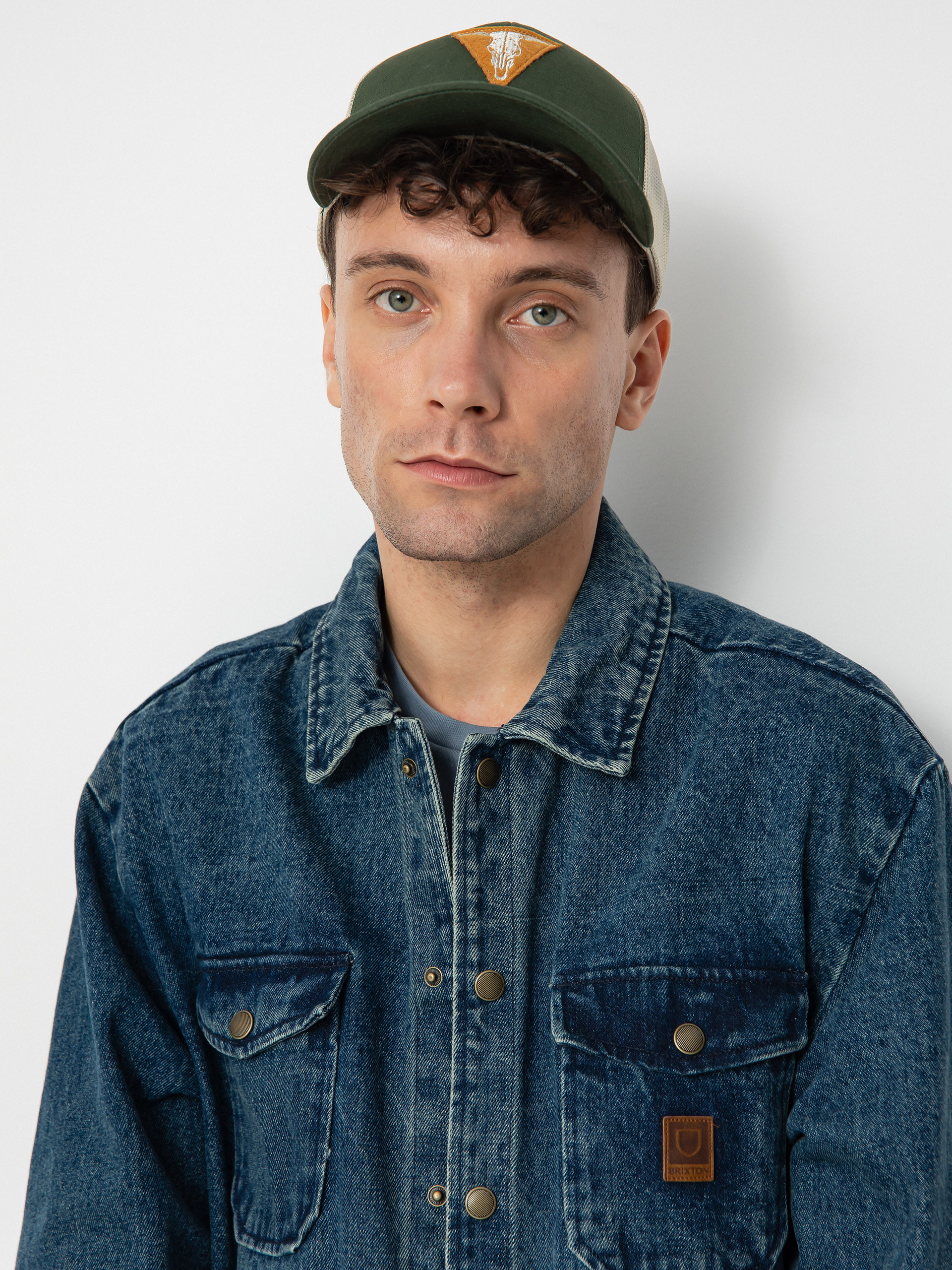 Geacă Brixton Durham (medium wash indigo)