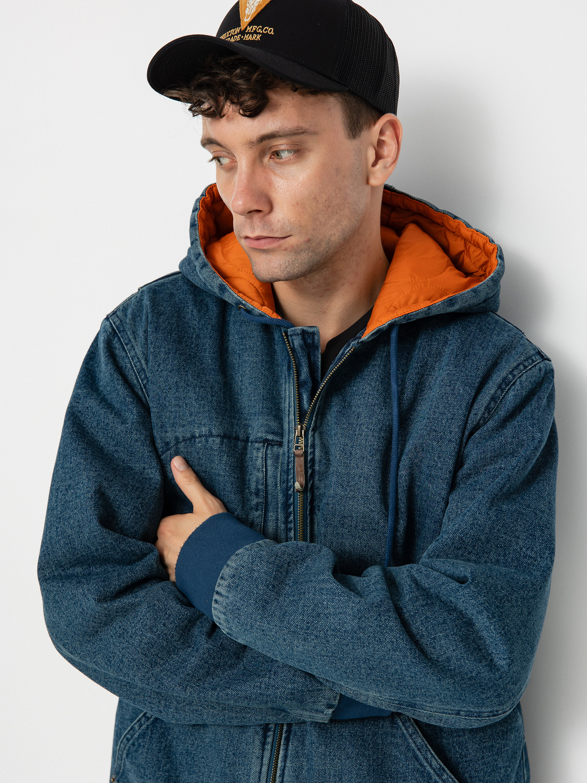 Geacă Brixton Builders ZHD (medium wash indigo)