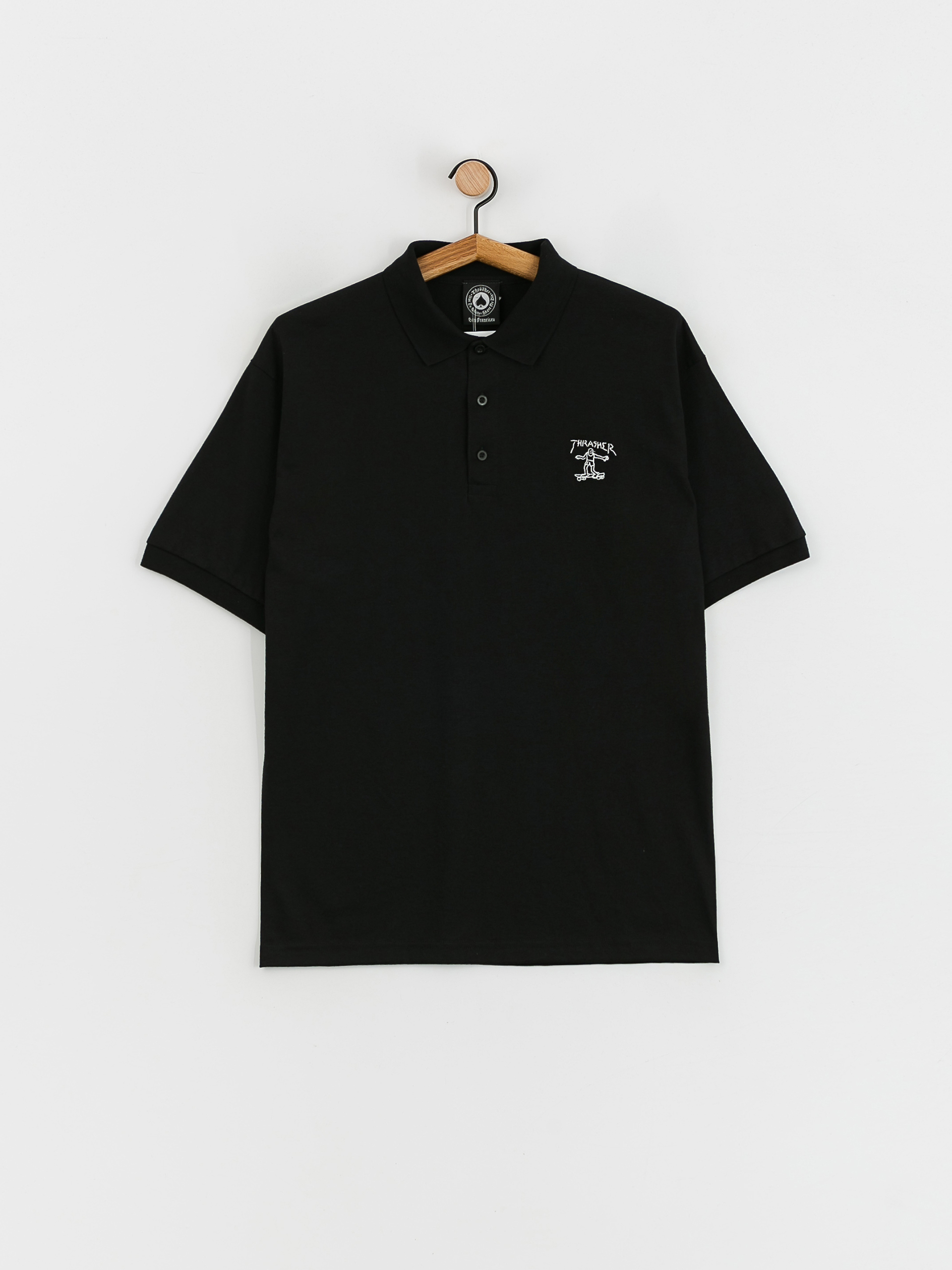 Tricou polo Thrasher Little Gonz (black)