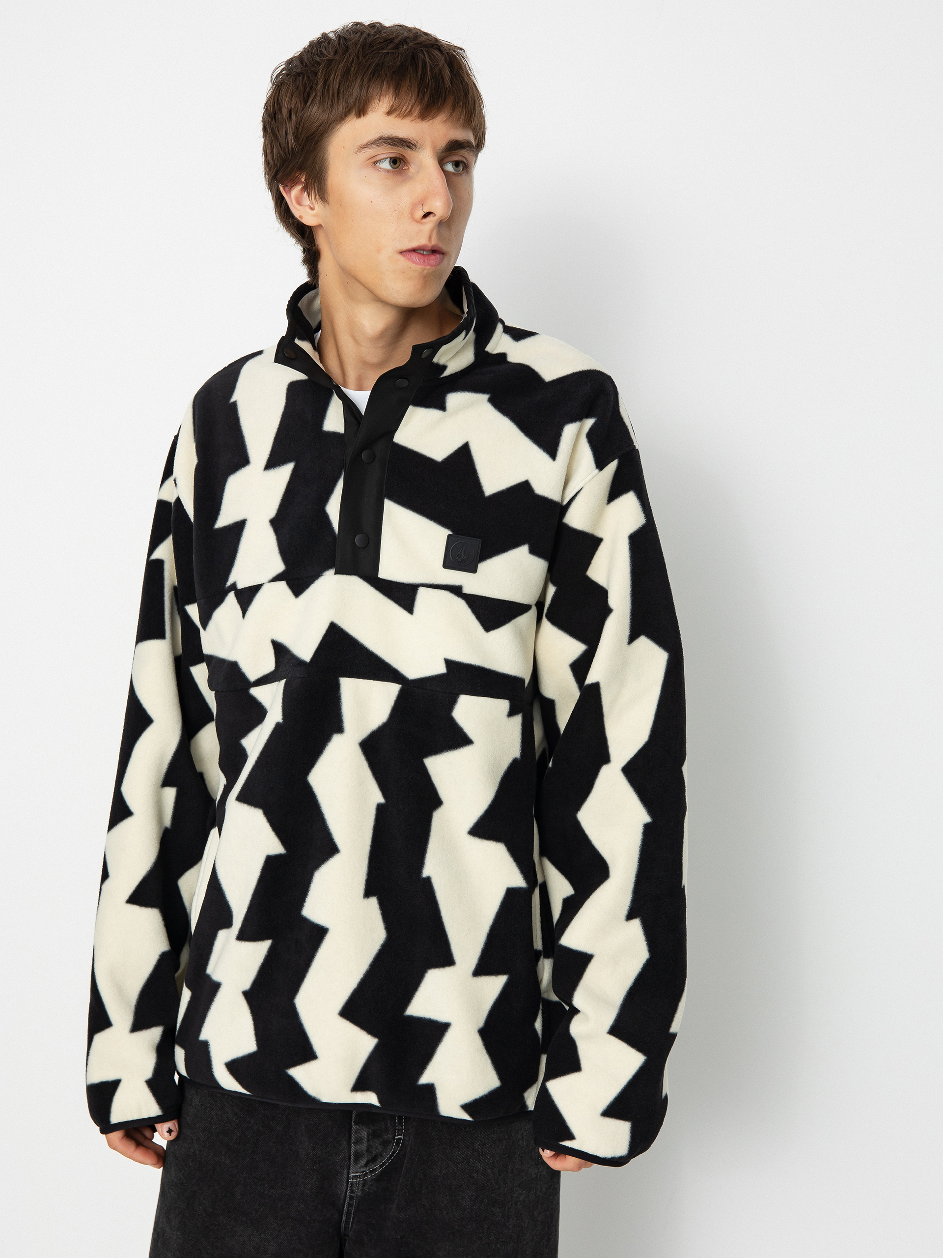 Pentru bărbați Hanorac din fleece Volcom Error92 Mock Neck (dirty white)