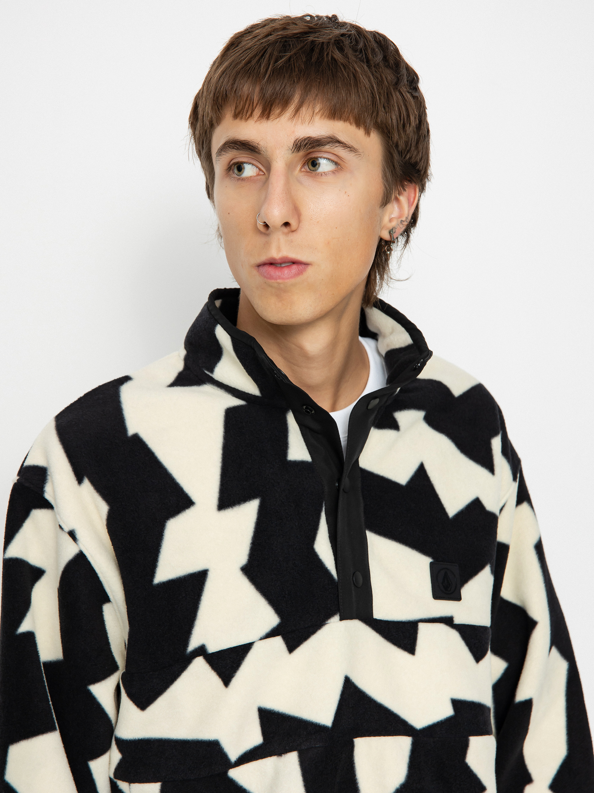 Pentru bărbați Hanorac din fleece Volcom Error92 Mock Neck (dirty white)