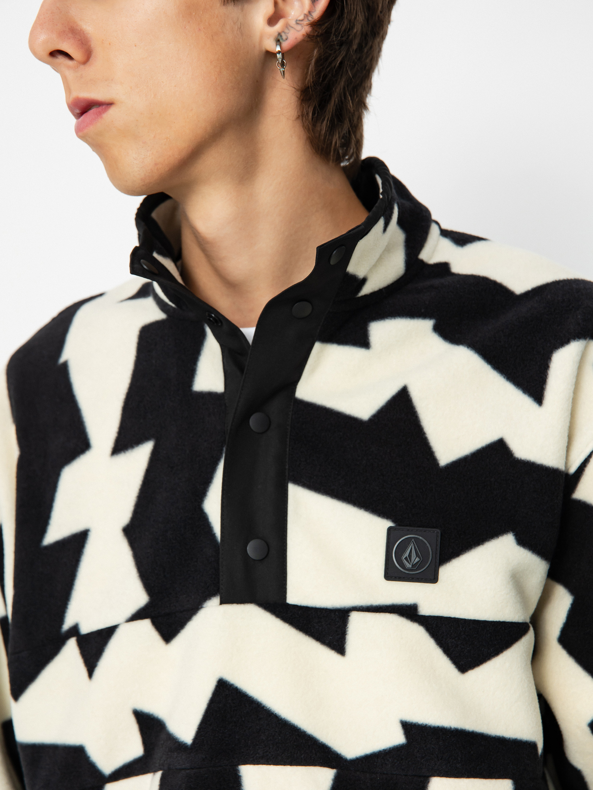 Pentru bărbați Hanorac din fleece Volcom Error92 Mock Neck (dirty white)