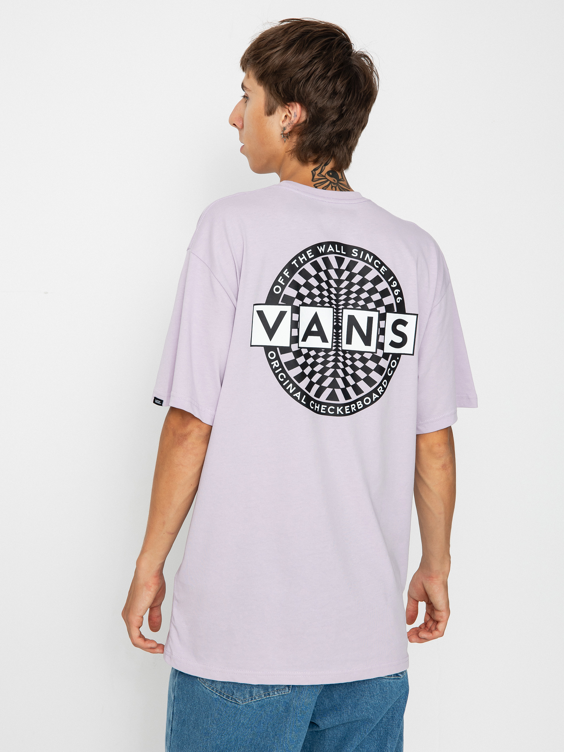 Tricou Vans Warped Checkerboard Logo (lavender frost)