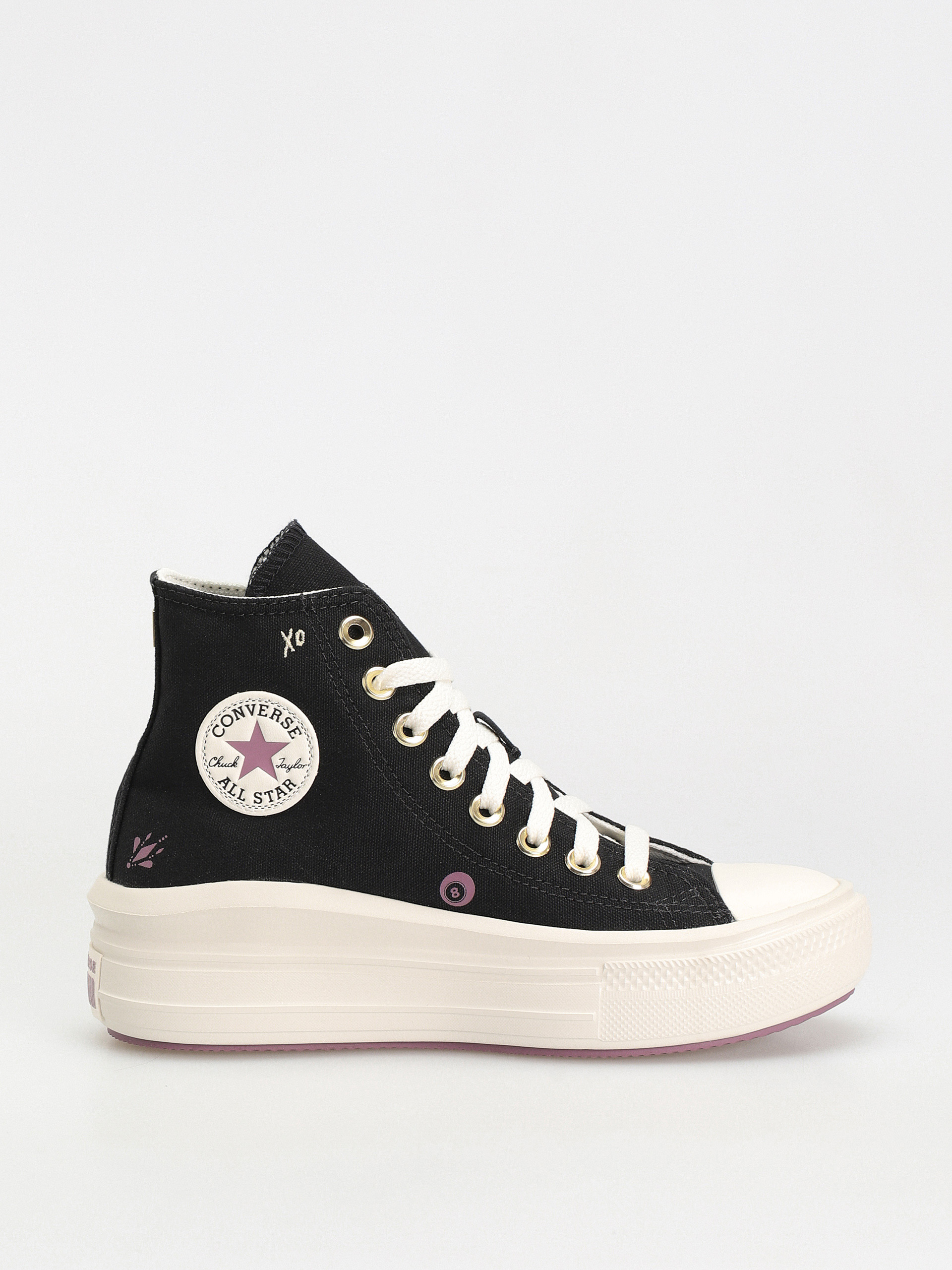 Pantofi Converse Chuck Taylor All Star Move Hi Wmn (black/dreamy dahlia/egret)