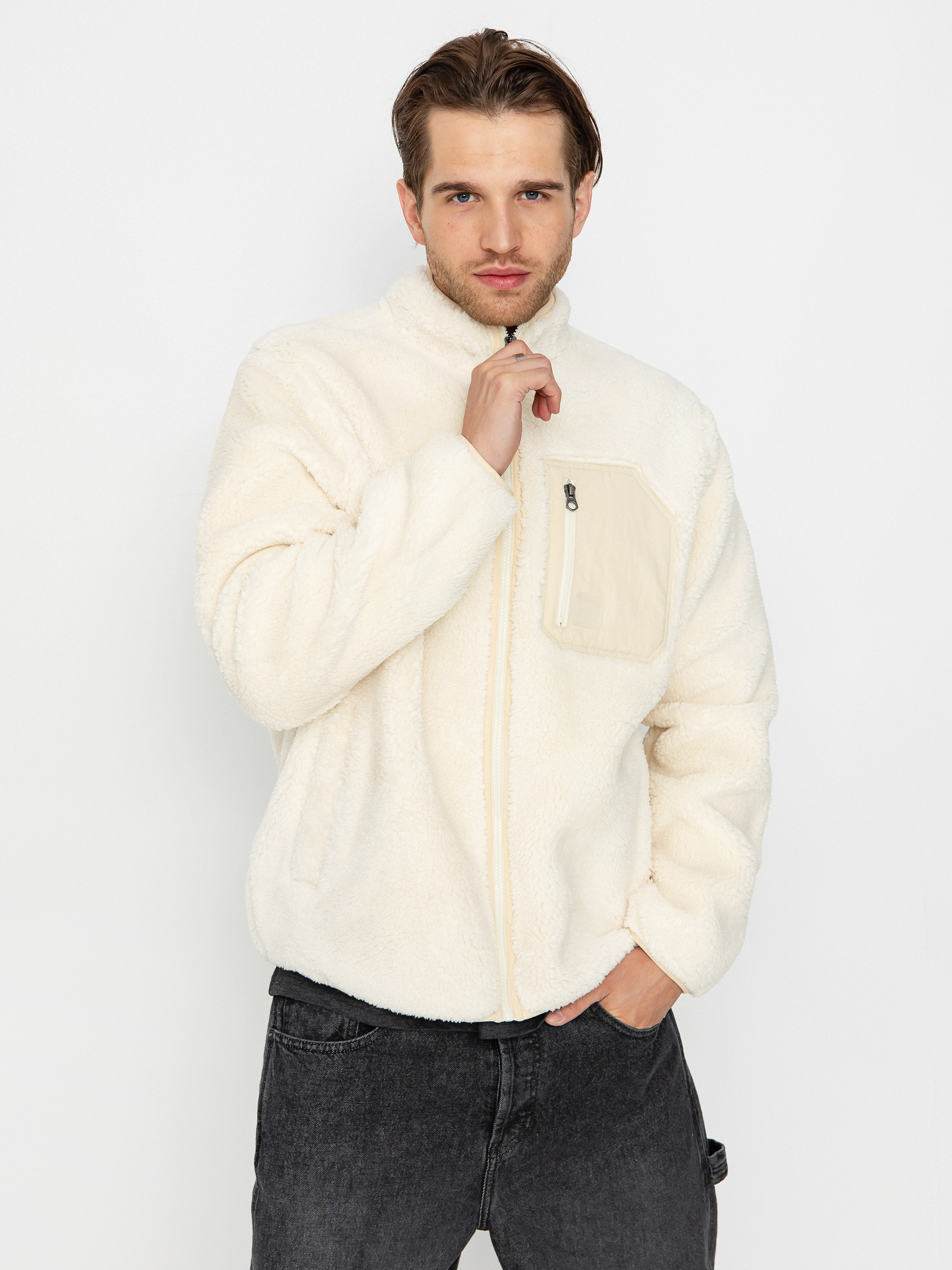 Pentru bărbați Hanorac din fleece Volcom Muzzer Fuzzar Zip (dirty white)