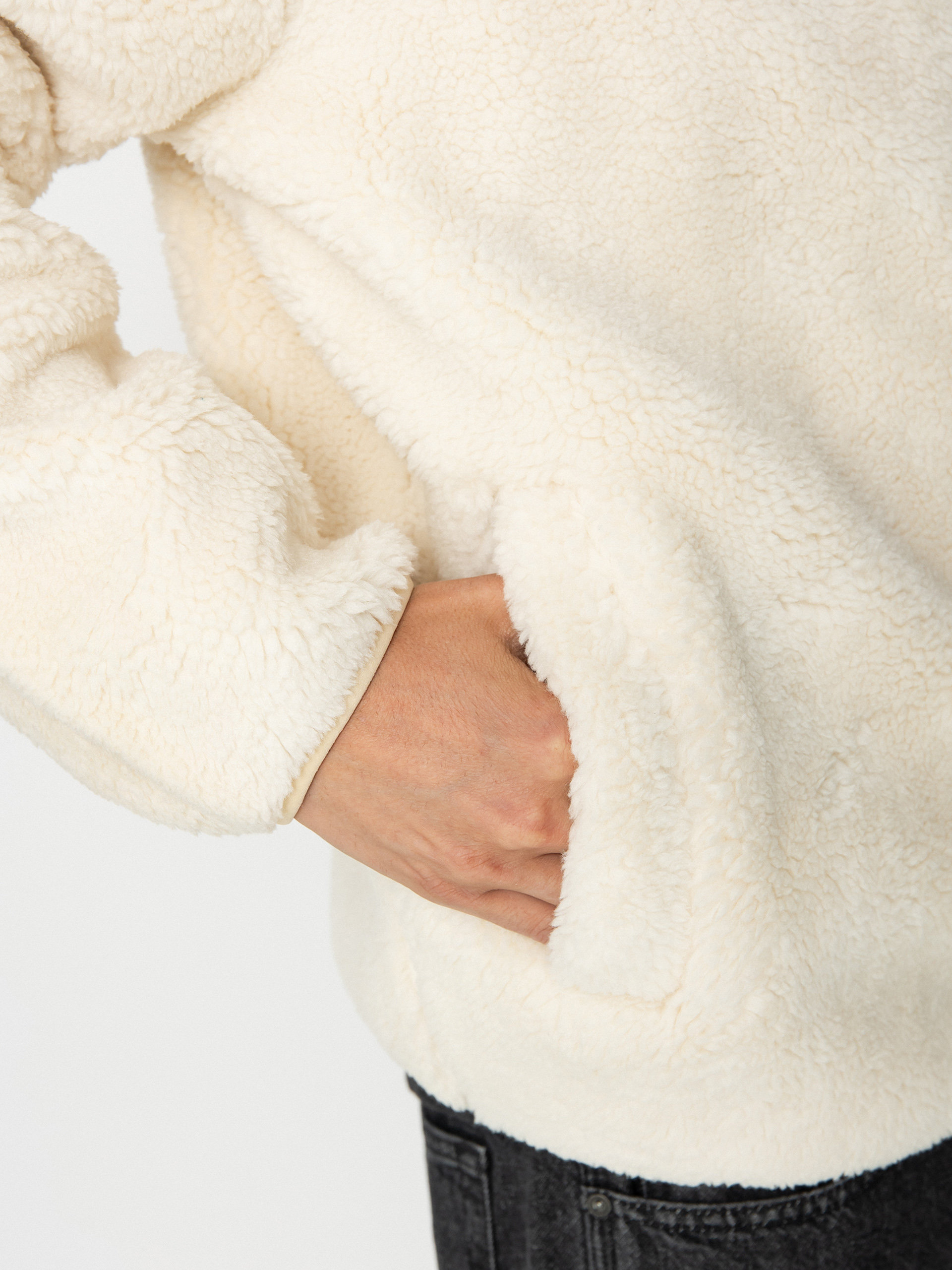 Pentru bărbați Hanorac din fleece Volcom Muzzer Fuzzar Zip (dirty white)
