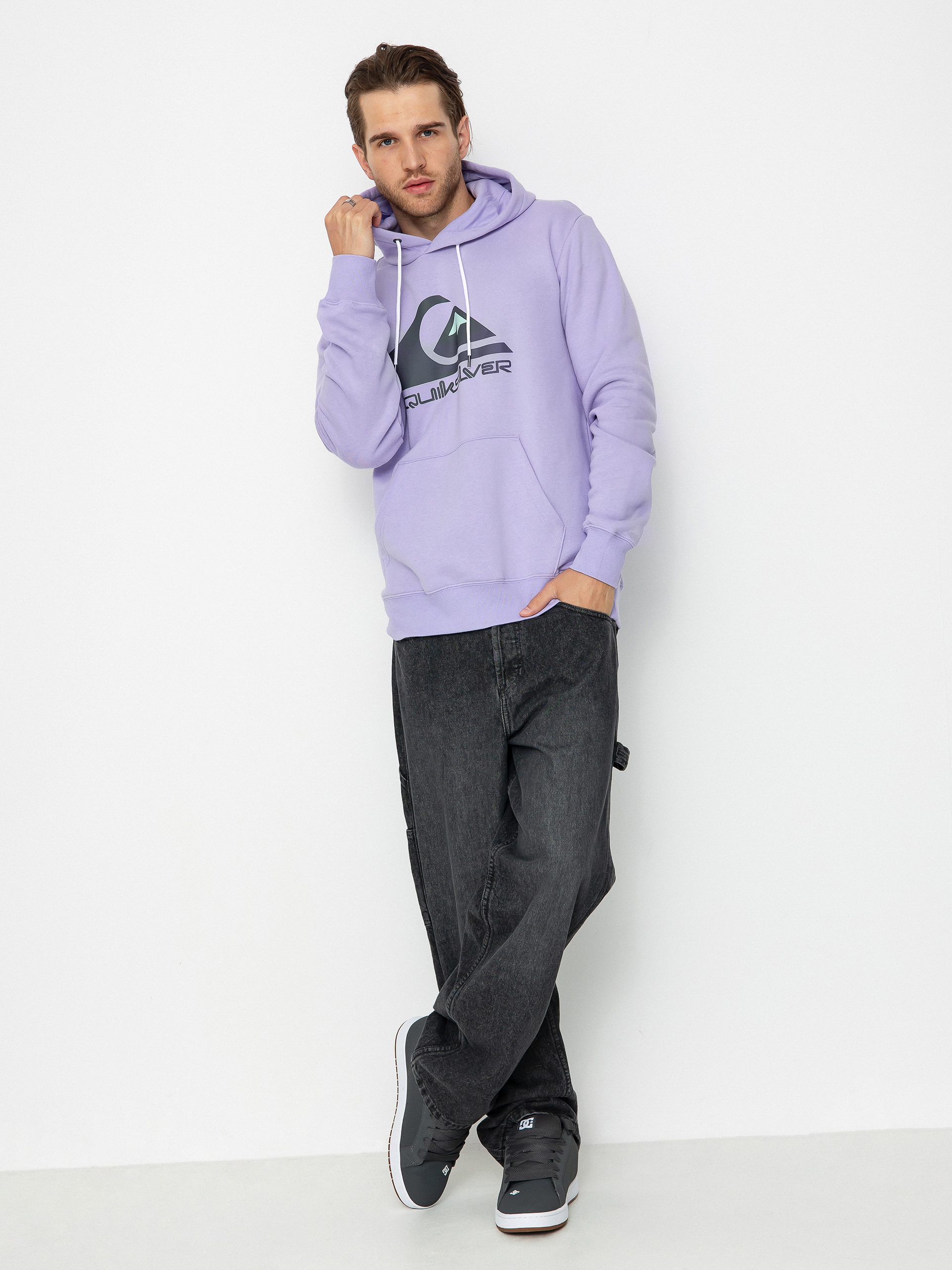 Hanorac cu glugă Quiksilver Big Logo HD (purple rose)