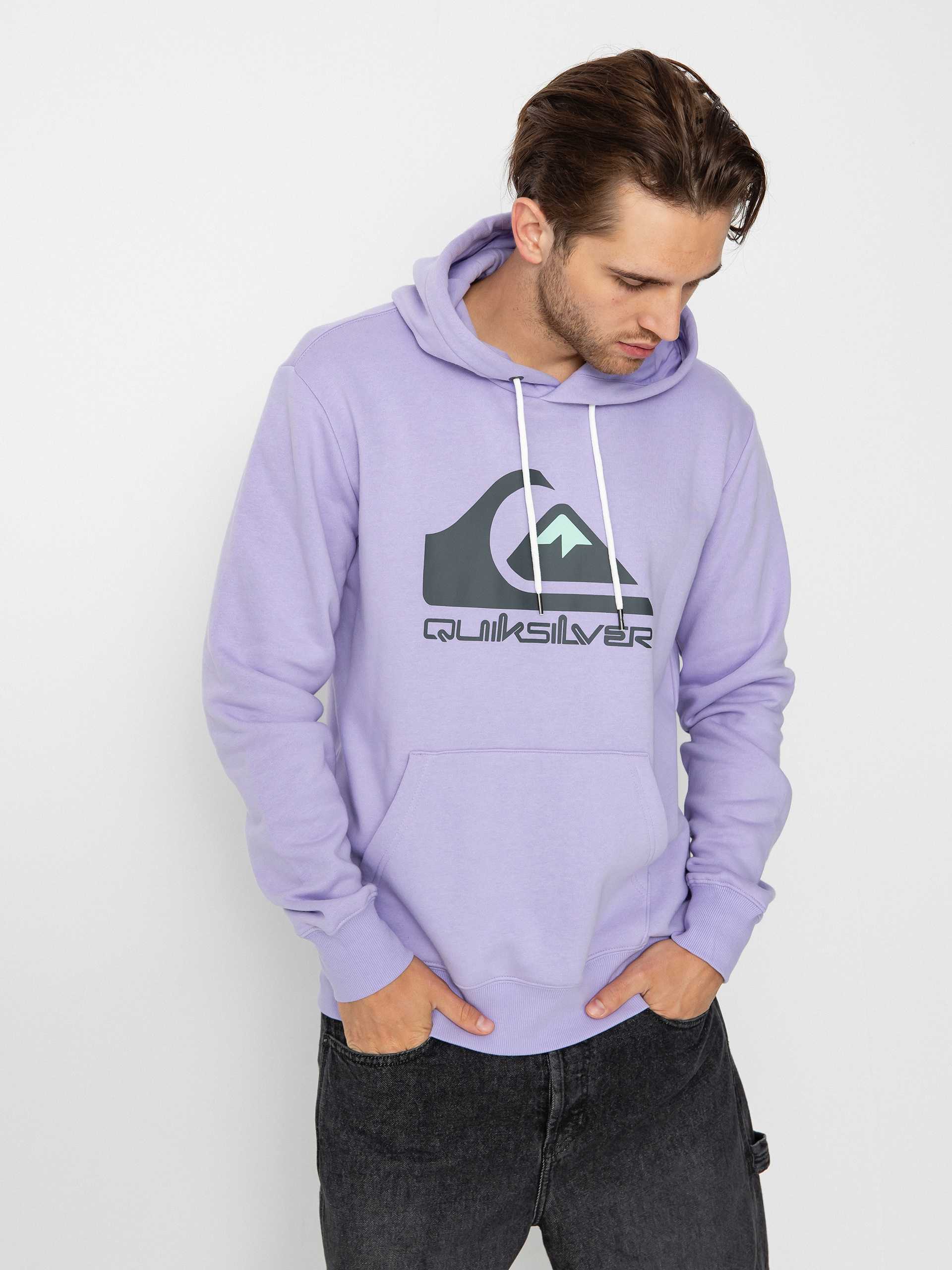 Hanorac cu glugă Quiksilver Big Logo HD (purple rose)