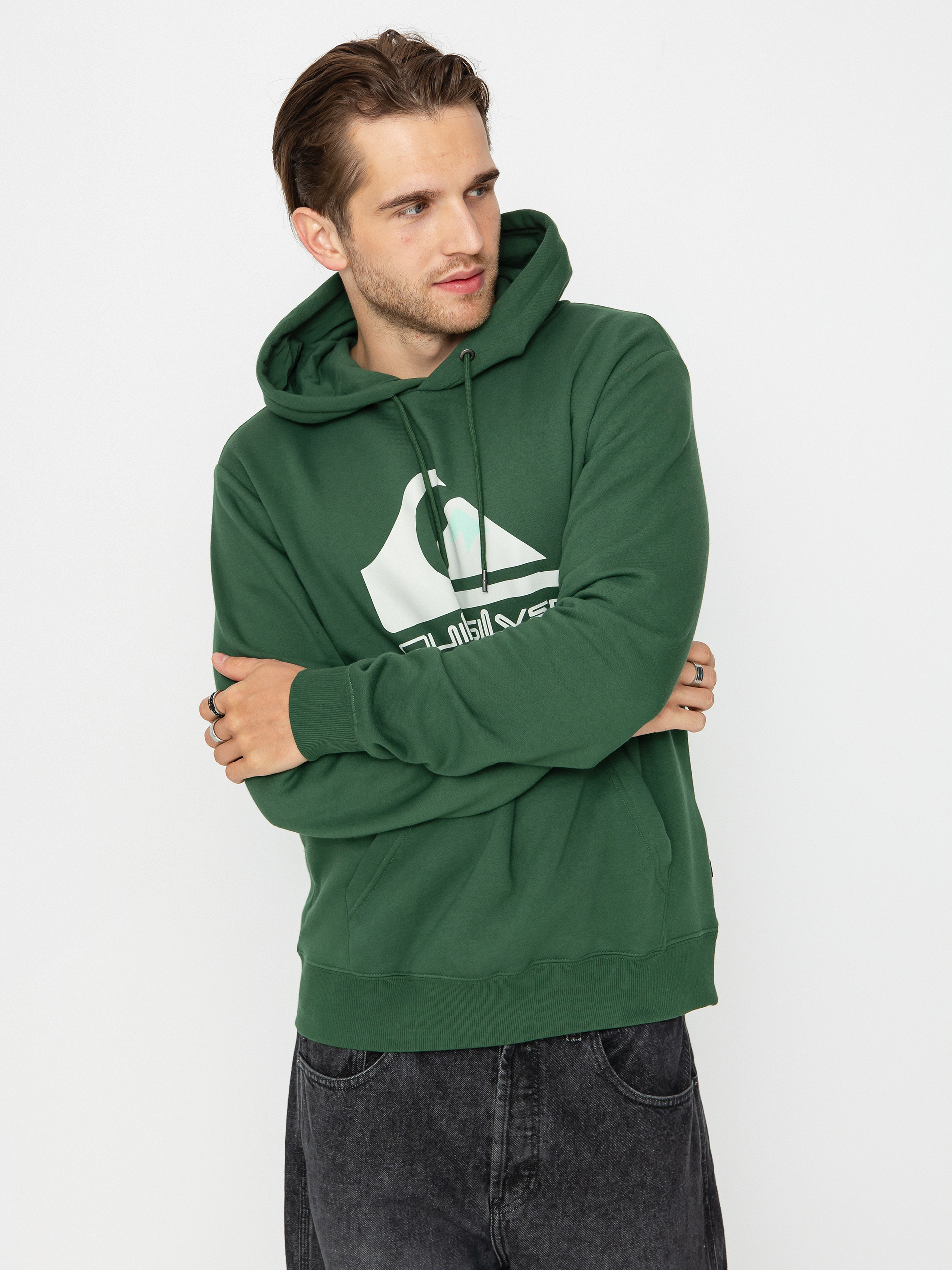 Hanorac cu glugă Quiksilver Big Logo HD (greener pastures)