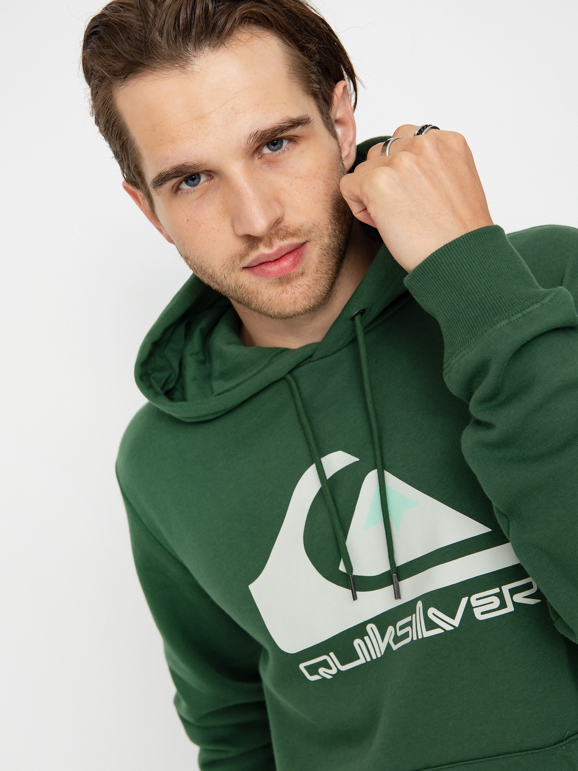 Hanorac cu glugă Quiksilver Big Logo HD (greener pastures)