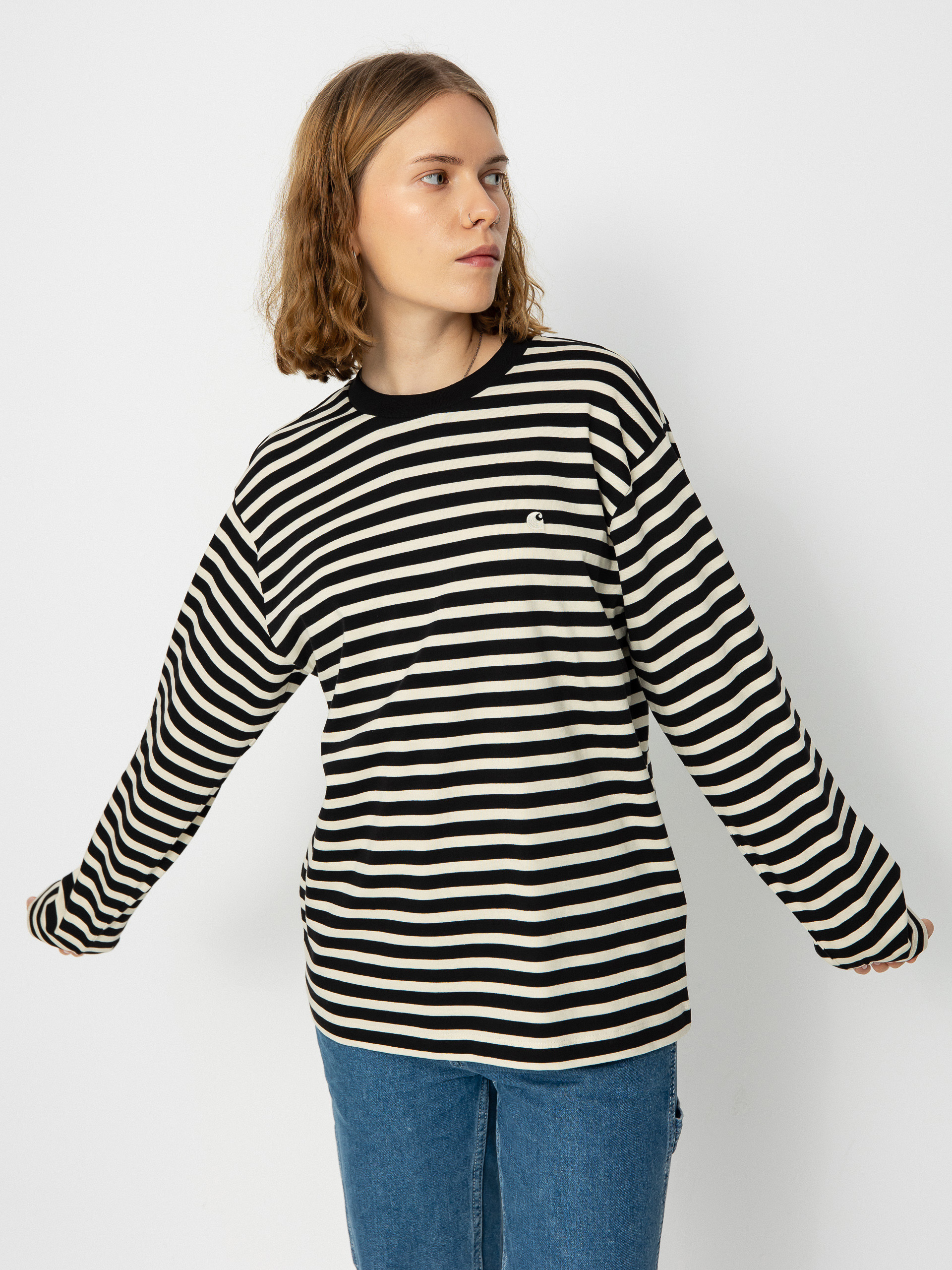 Longsleeve Carhartt WIP Seidler Wmn (seidler stripe black/salt)