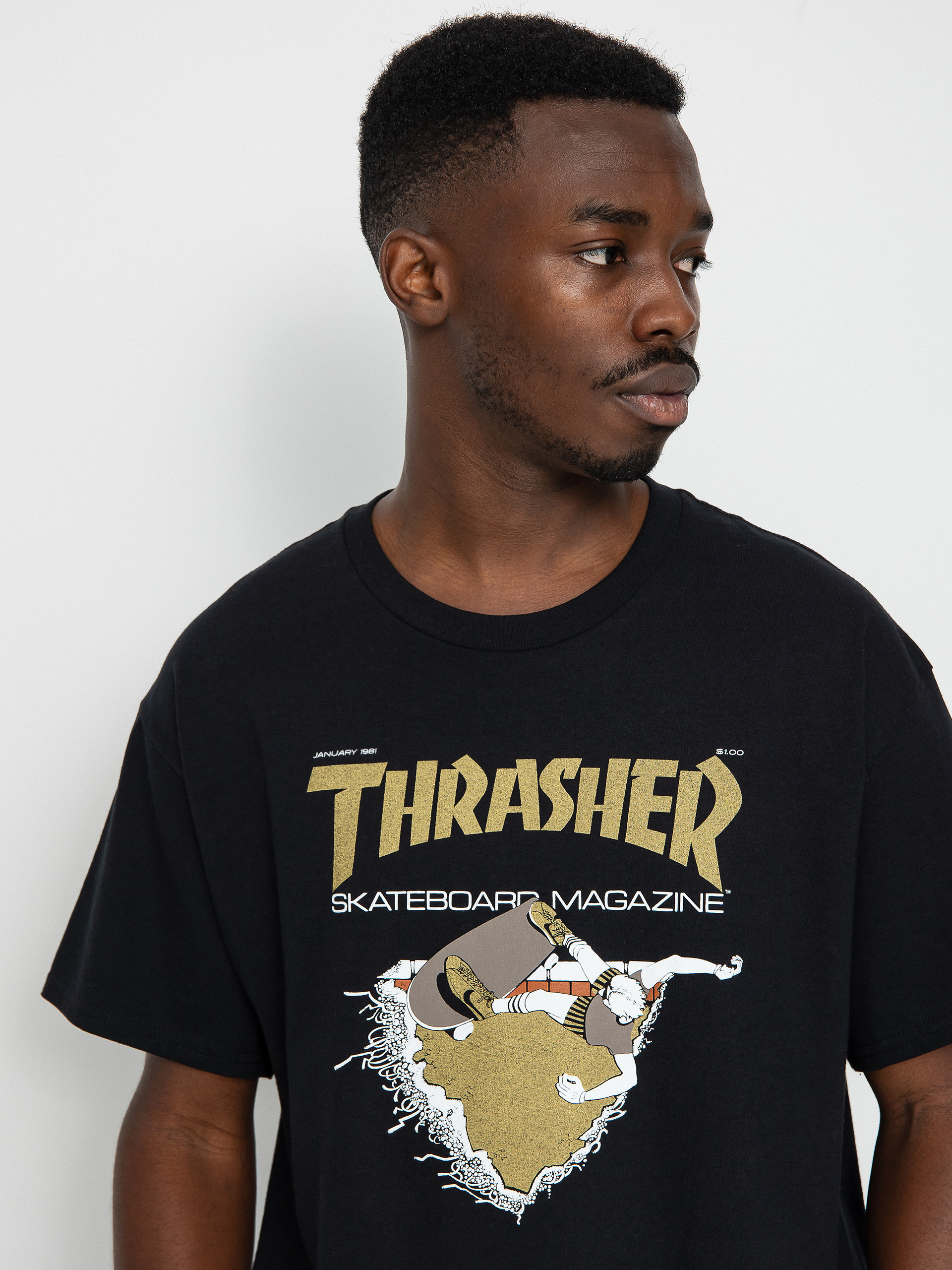 Tricou Thrasher First Cover (black/gold)