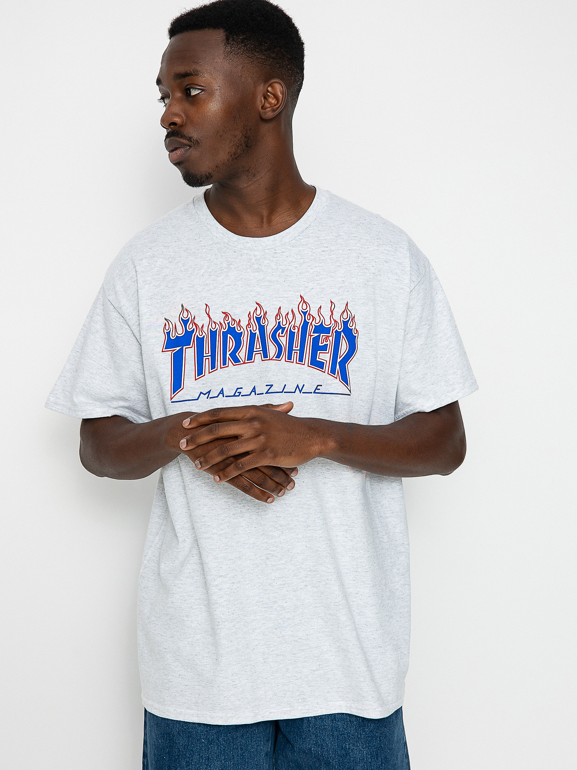 Tricou Thrasher Patriot Flame (ash grey)