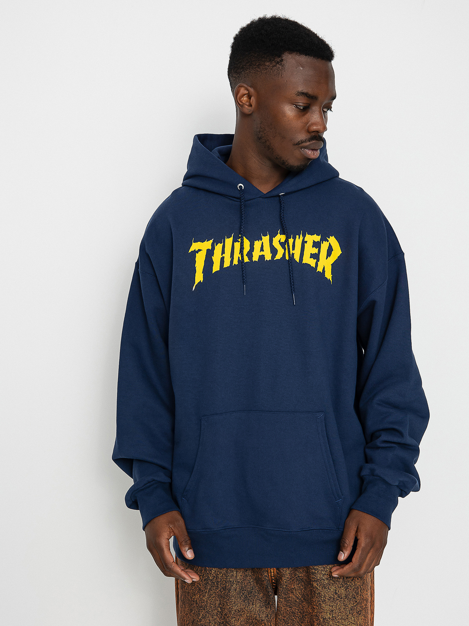 Hanorac cu glugă Thrasher Burn It Down HD (navy)