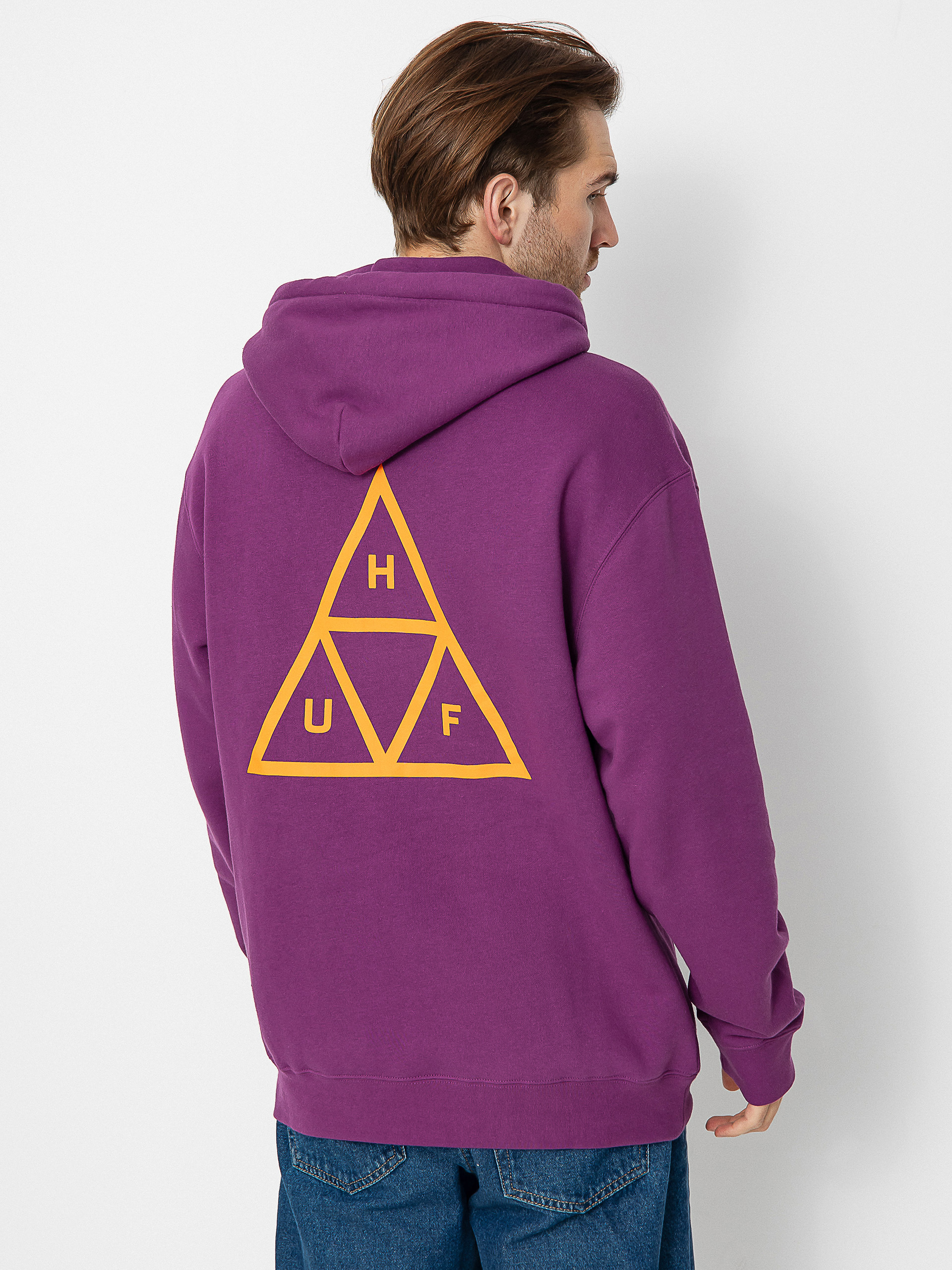 Hanorac cu glugă HUF Triple Triangle HD (grape)
