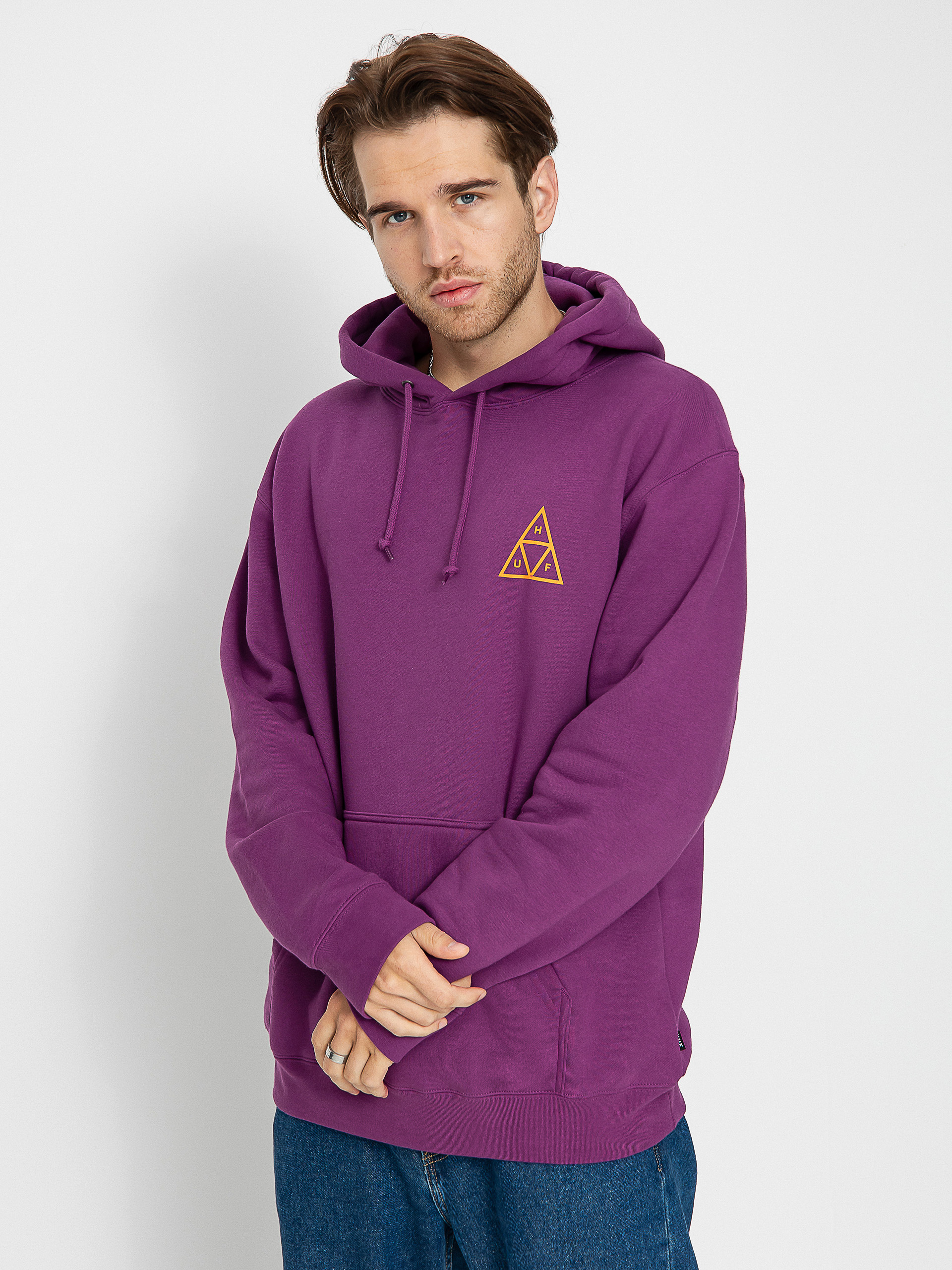Hanorac cu glugă HUF Triple Triangle HD (grape)
