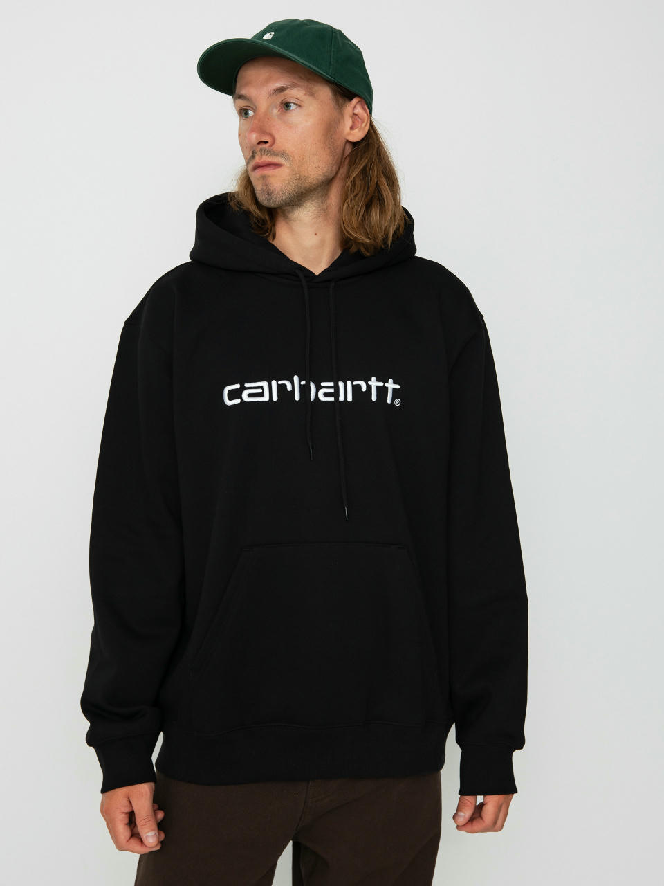 Hanorac cu glugă Carhartt WIP Carhartt HD (black/white)